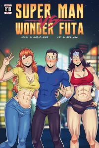 Super Man VS Wonder Futa porn comic picture 1
