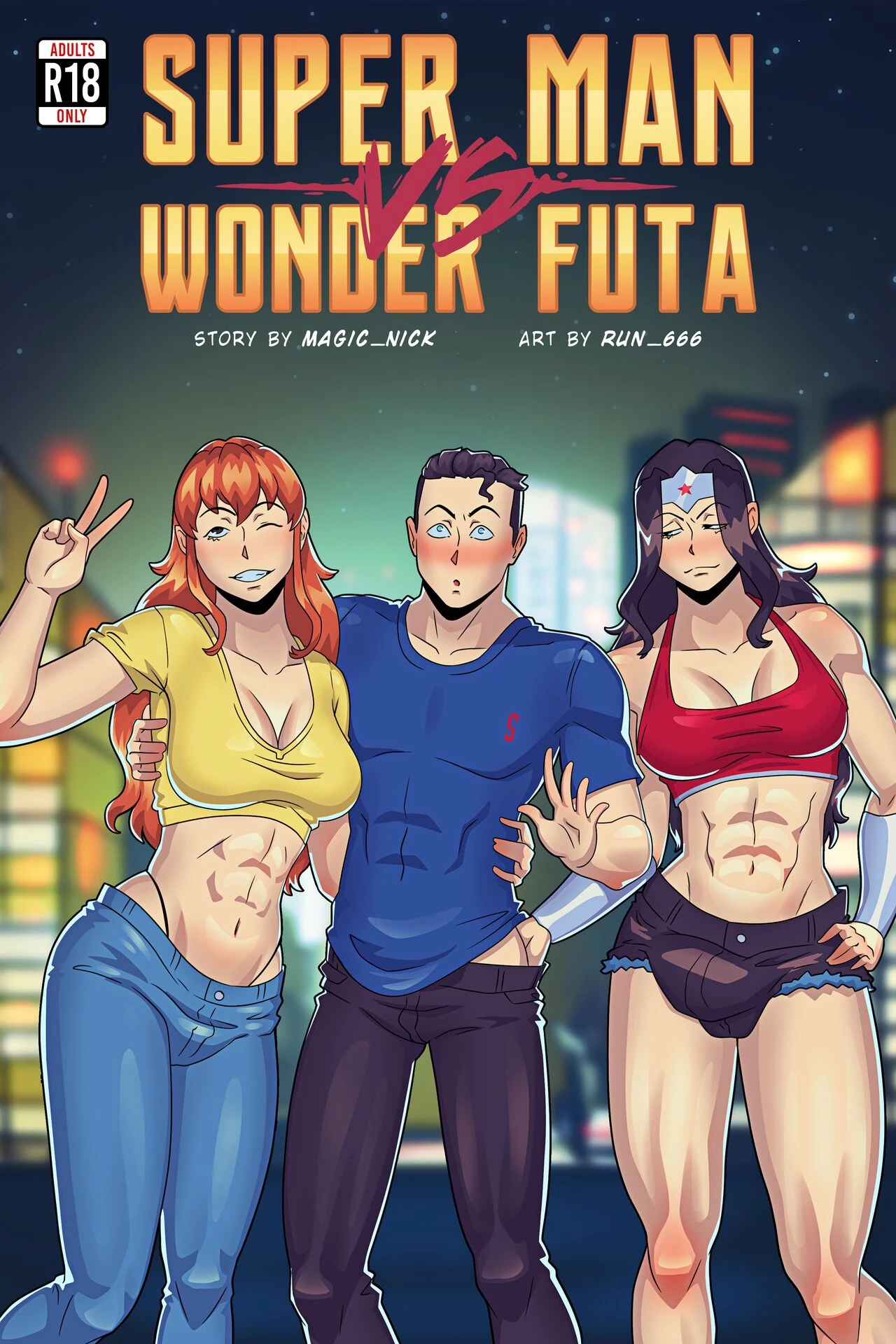 Super Man VS Wonder Futa porn comic picture 1