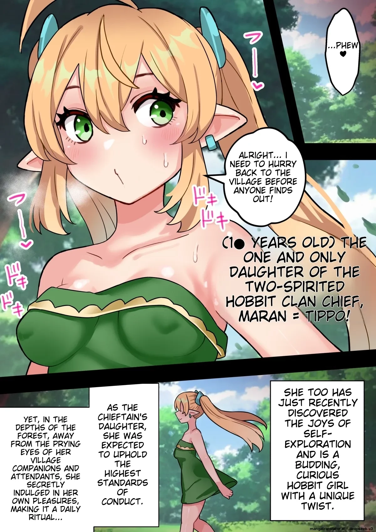 Tanshou Houkei Futanari Hobbit Shoujo ga Mahou no Yubiwa de Kyokon Seiyoku Monster ni naru Hanashi 1-3 porn comic picture 6
