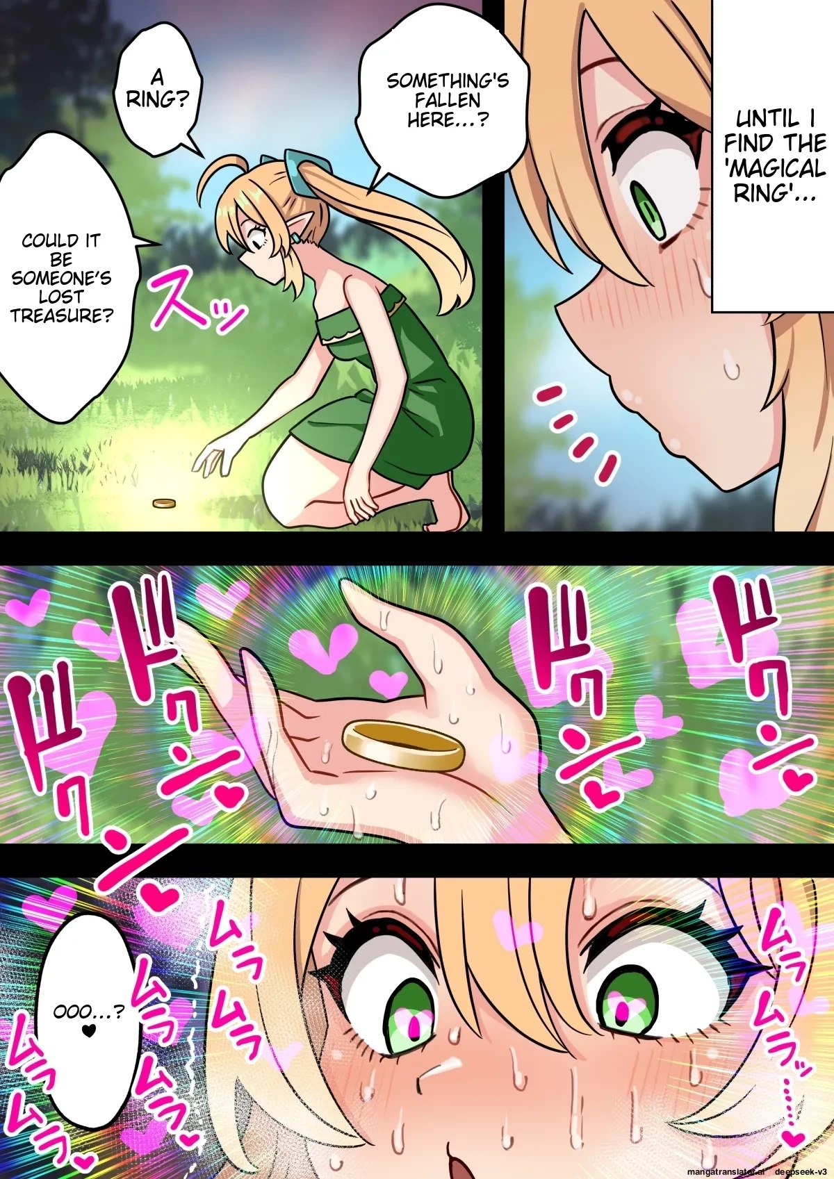 Tanshou Houkei Futanari Hobbit Shoujo ga Mahou no Yubiwa de Kyokon Seiyoku Monster ni naru Hanashi 1-3 porn comic picture 7