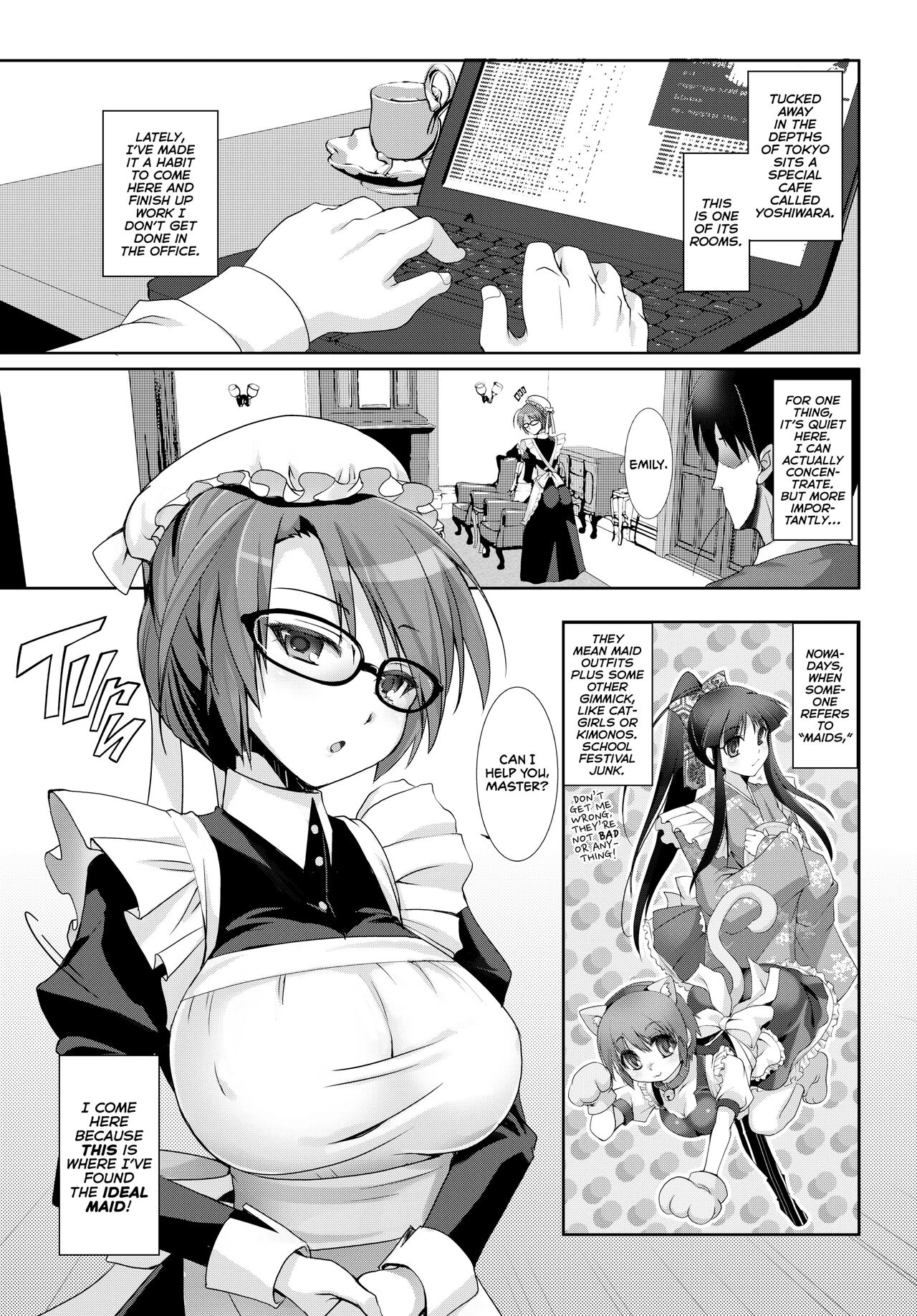 That Prim and Proper Maid Exterior Is Hiding Something Big... | Classical Maid wa Fuku no Shita ni Sukebe o Kiteiru Mono da -MasPet Emily- porn comic picture 2