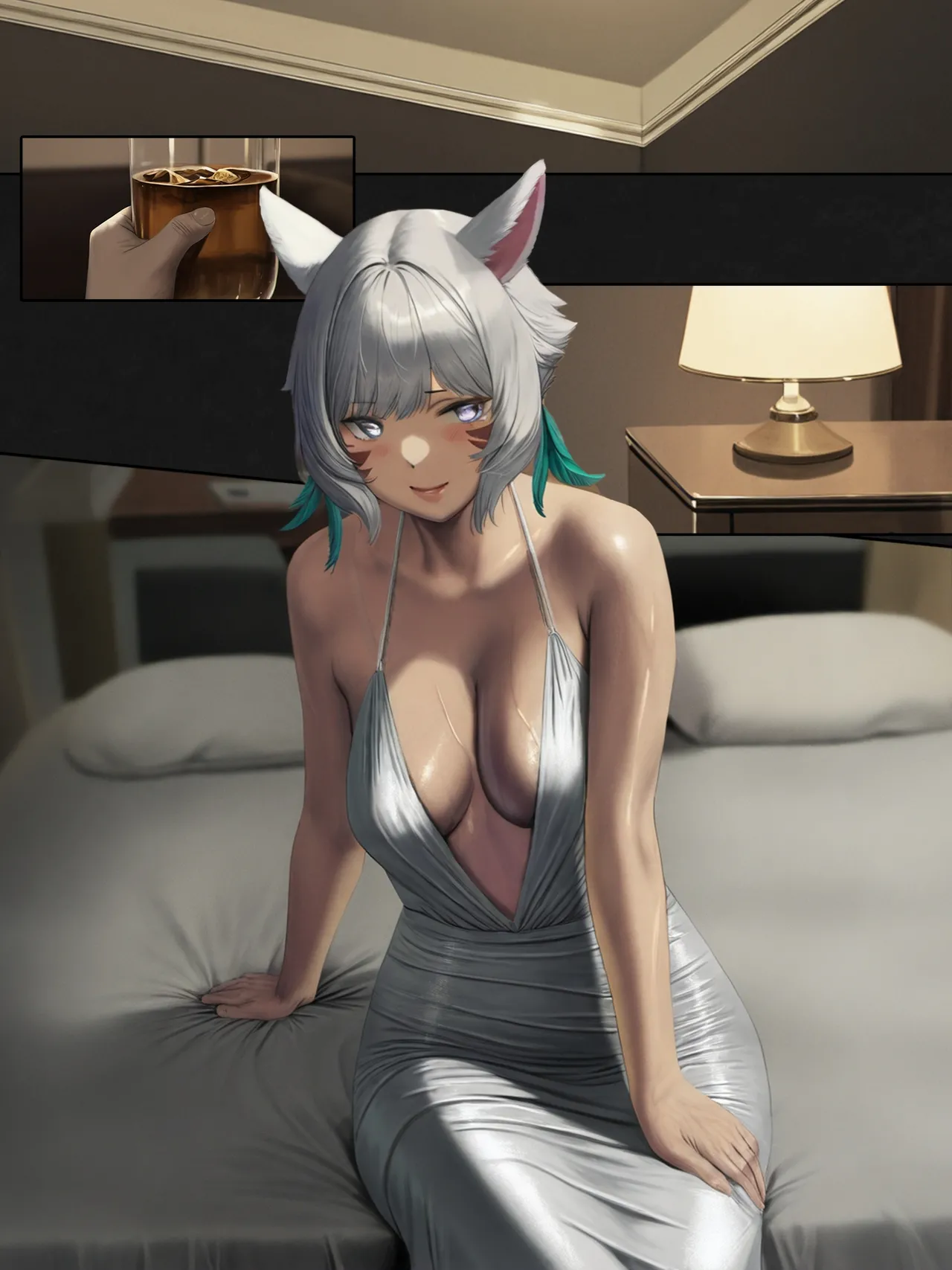 The Silk Between Us: That Time When I Literally Had Sex with Y'Shtola Through Silk porn comic picture 8