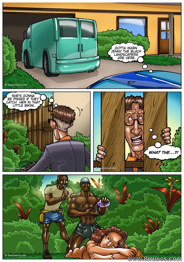 THE WIFE AND THE BLACK GARDENERS porn comic picture 15
