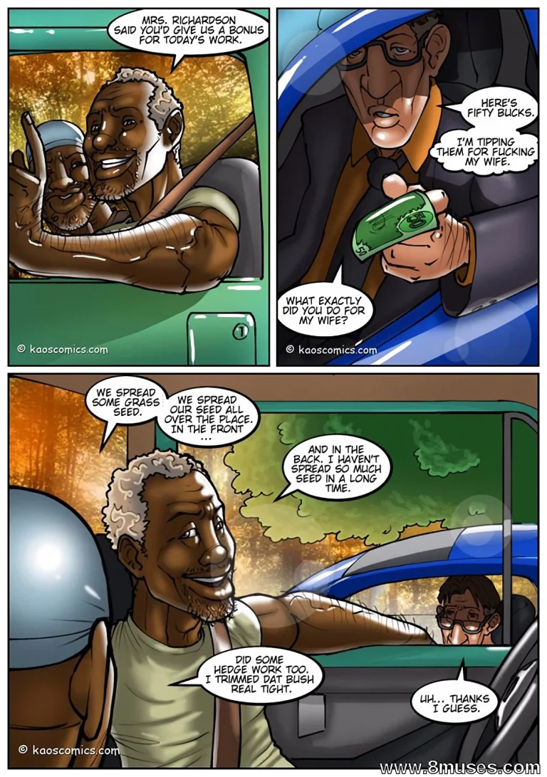 THE WIFE AND THE BLACK GARDENERS porn comic picture 39