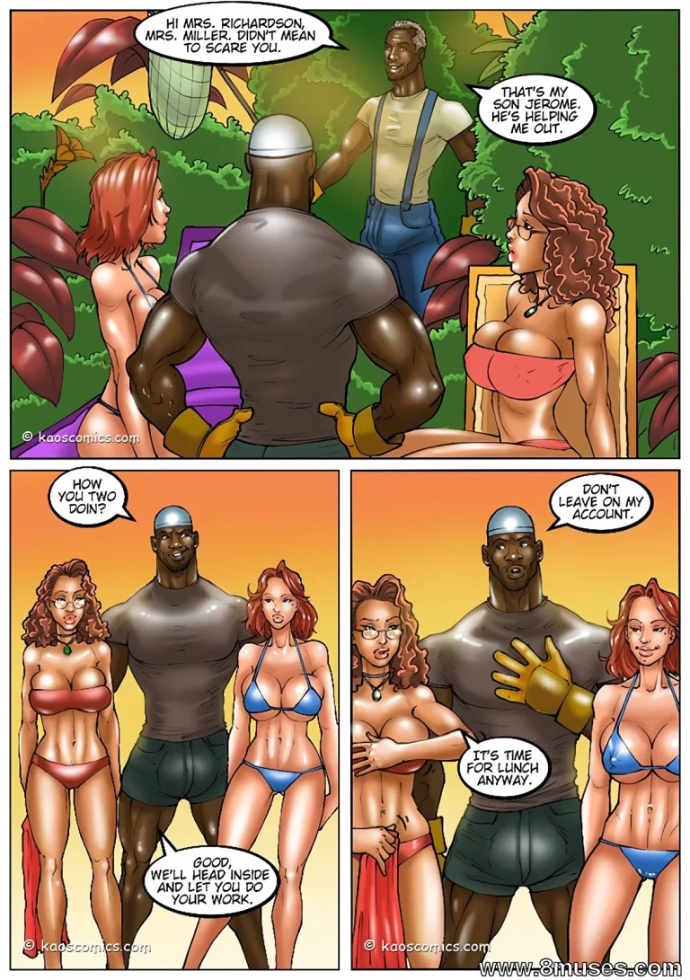 THE WIFE AND THE BLACK GARDENERS porn comic picture 4