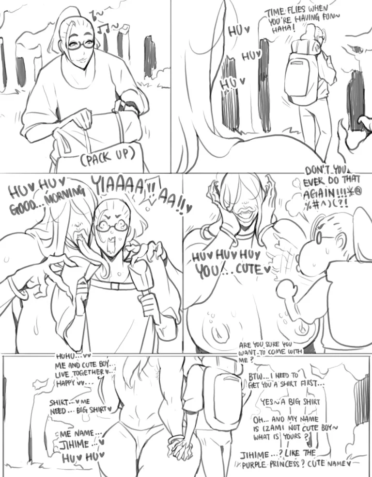 There is a Yokai Milf in the Forest!!! porn comic picture 14