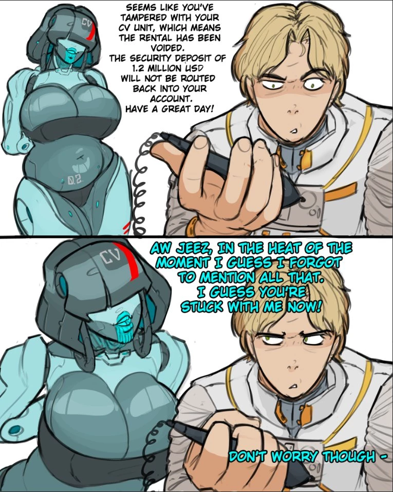 Time alone with the new robot, CV-02 porn comic picture 5