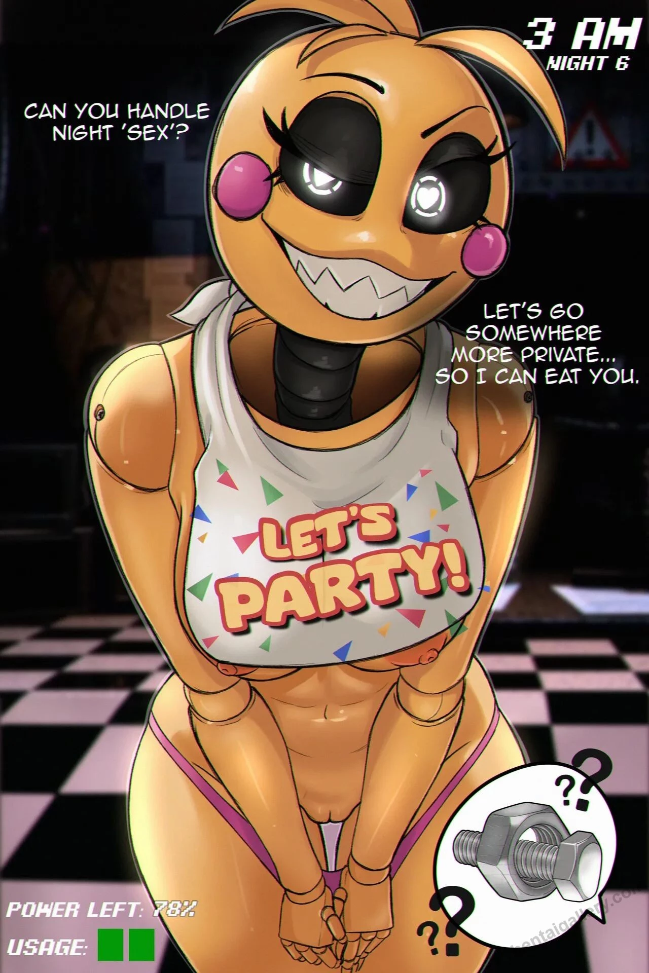 Toy Chica is waiting for you porn comic picture 1