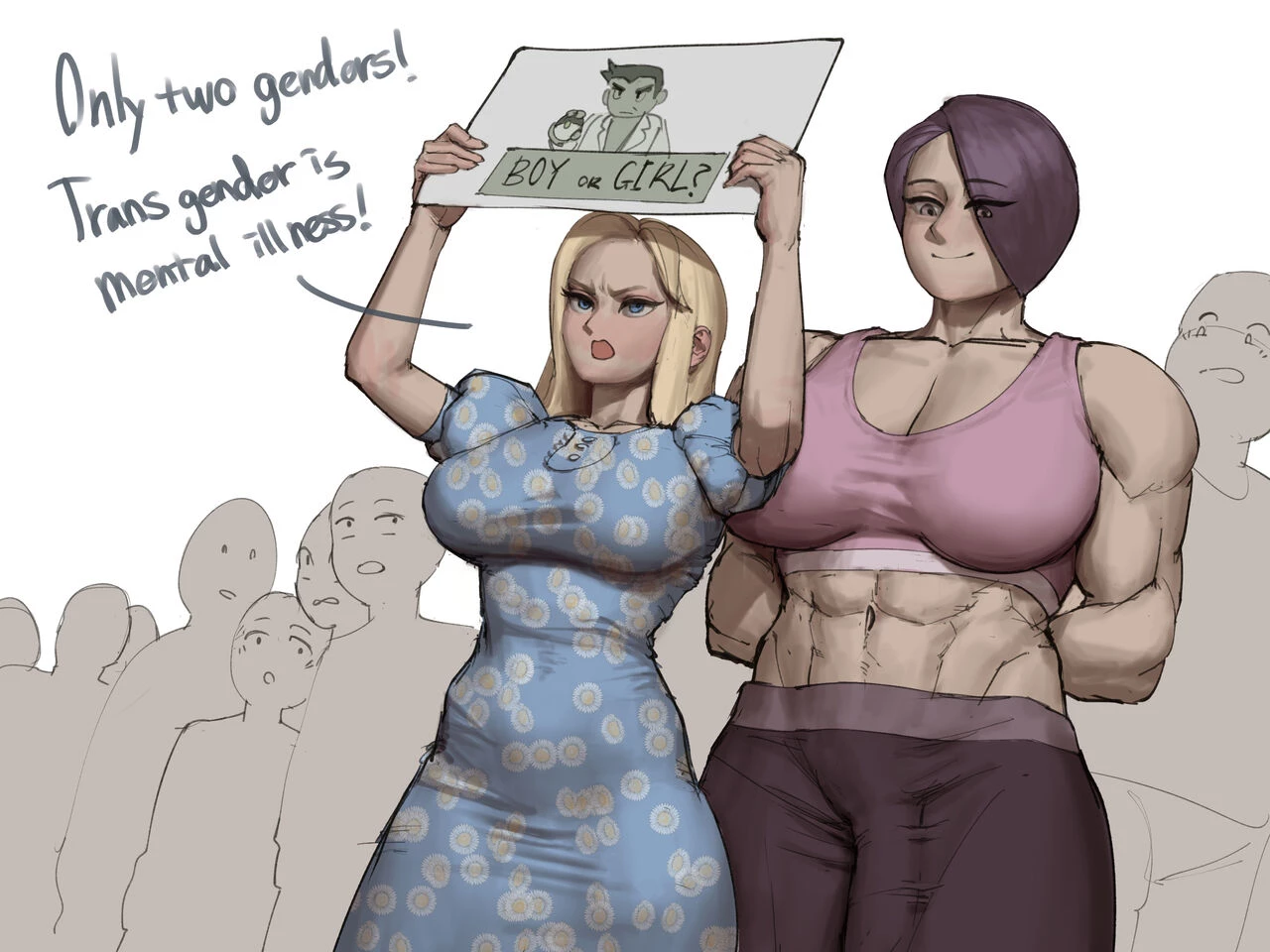 Trans vs Tradgirl porn comic picture 1