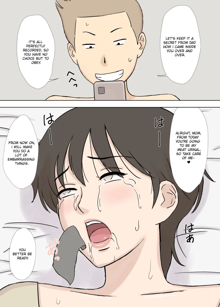 Trapped Mother: Naughty Son Playing With His Mom | Numa Haha Wanpaku Musuko no Mama Ijiri porn comic picture 15