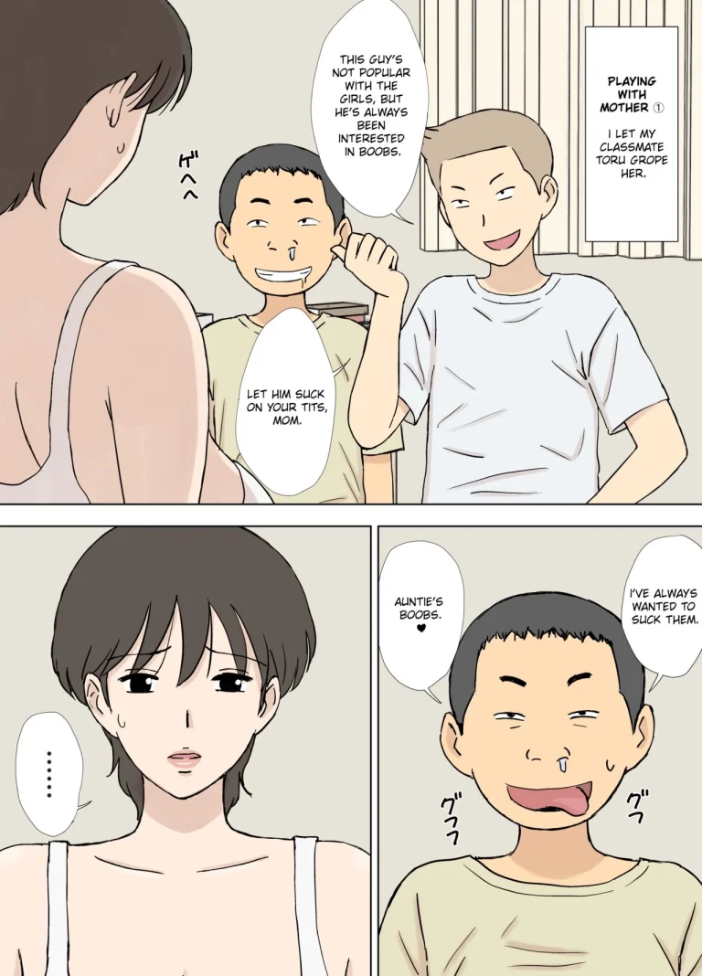 Trapped Mother: Naughty Son Playing With His Mom | Numa Haha Wanpaku Musuko no Mama Ijiri porn comic picture 16