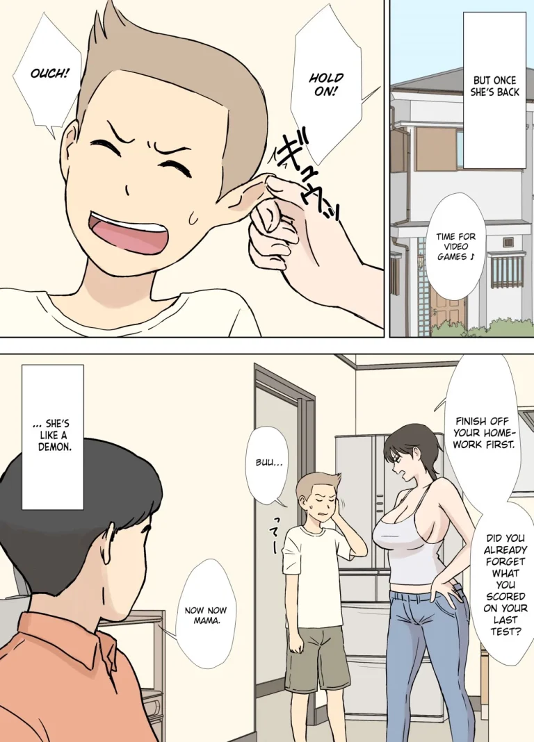 Trapped Mother: Naughty Son Playing With His Mom | Numa Haha Wanpaku Musuko no Mama Ijiri porn comic picture 3