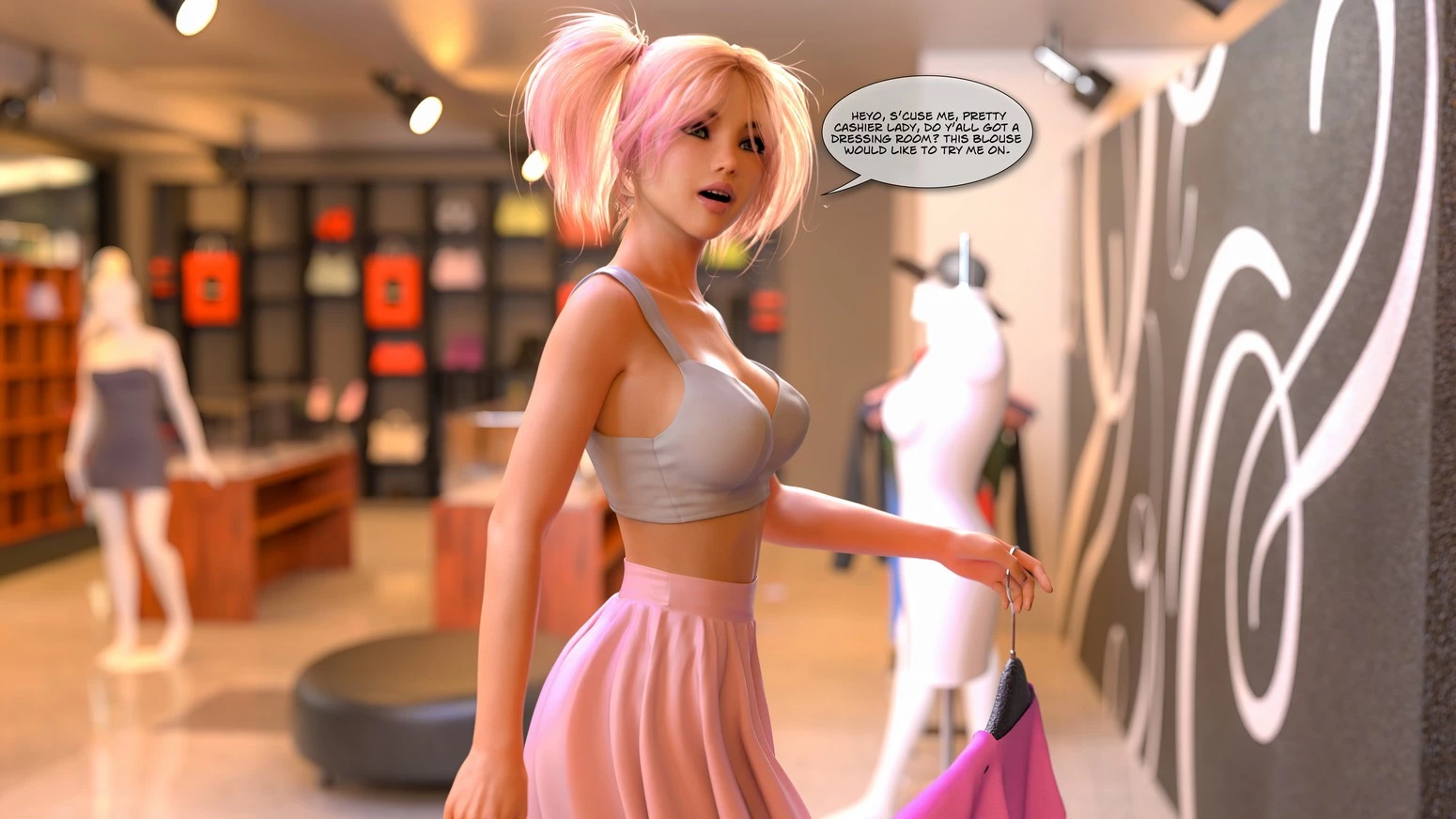 Trixie - Trying on the sales girl porn comic picture 11