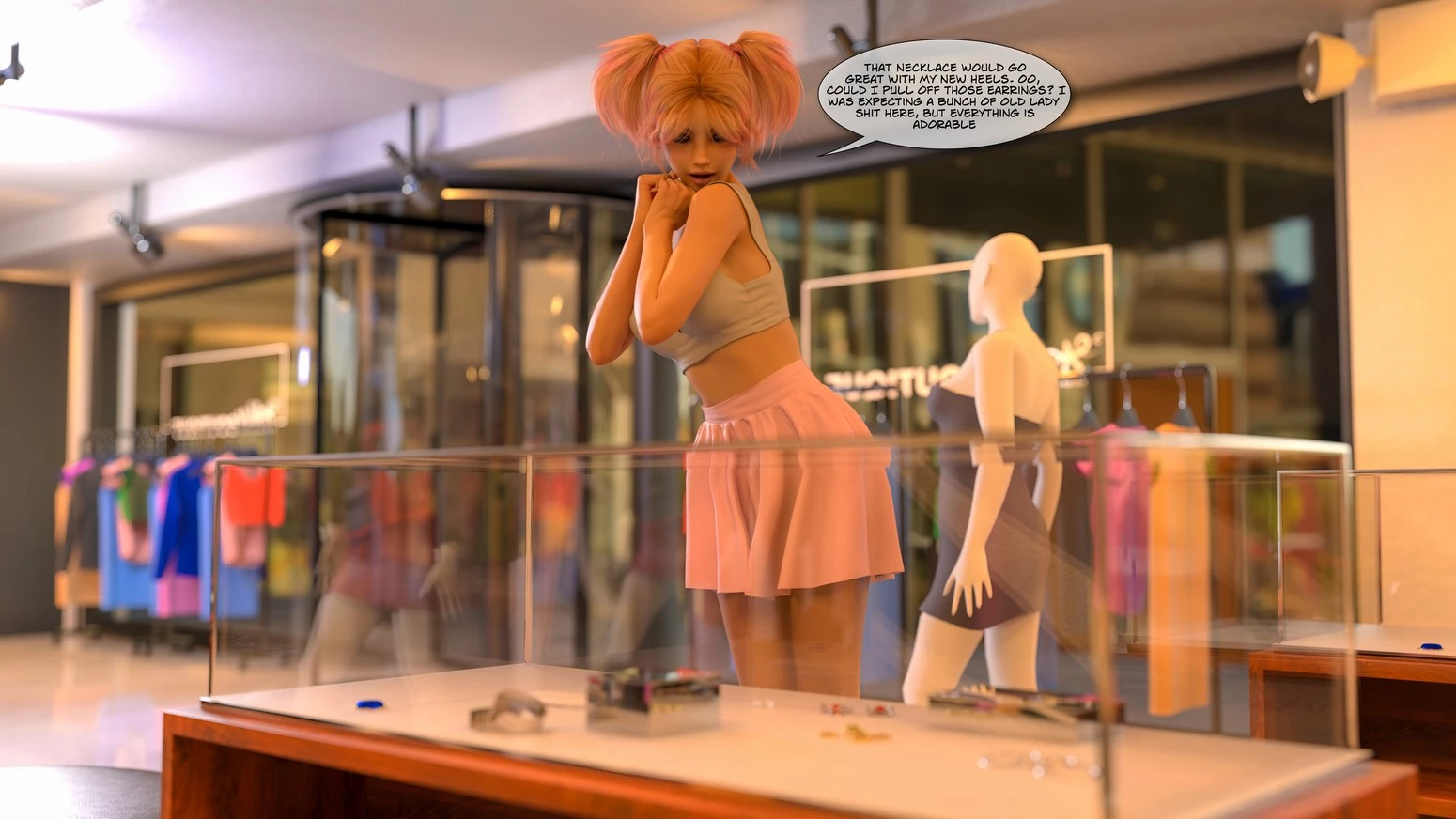 Trixie - Trying on the sales girl porn comic picture 6