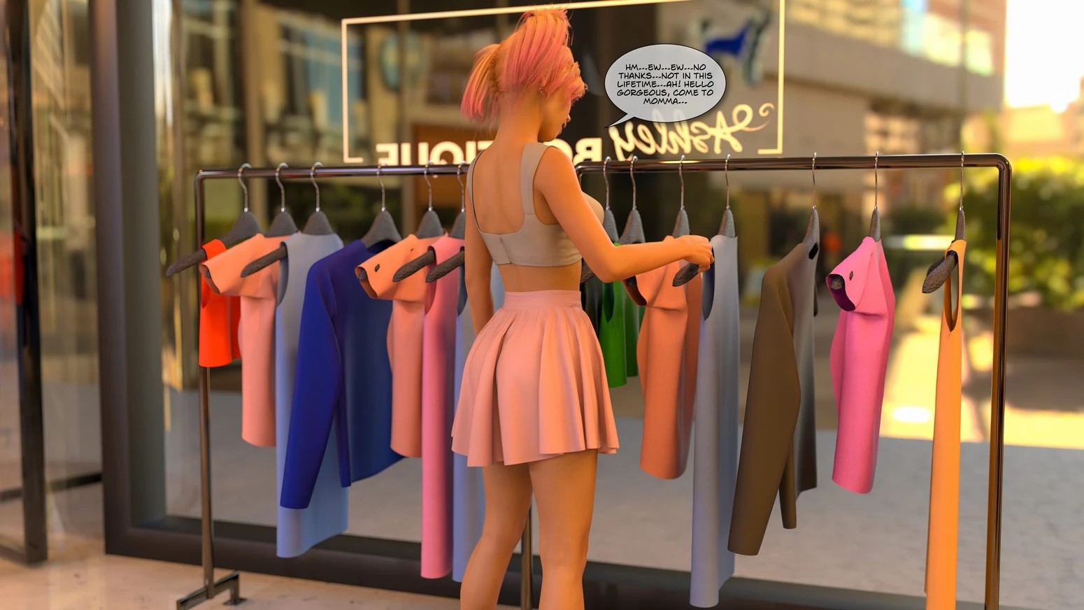 Trixie - Trying on the sales girl porn comic picture 8