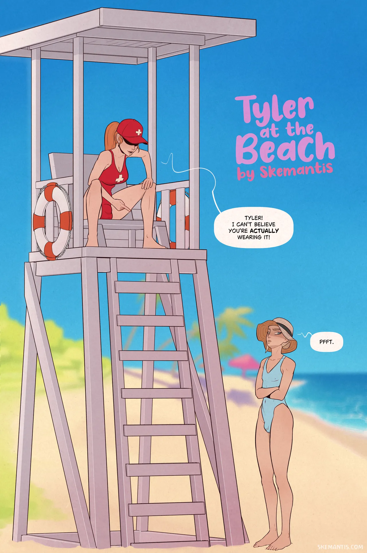 Tyler at the beach porn comic picture 1