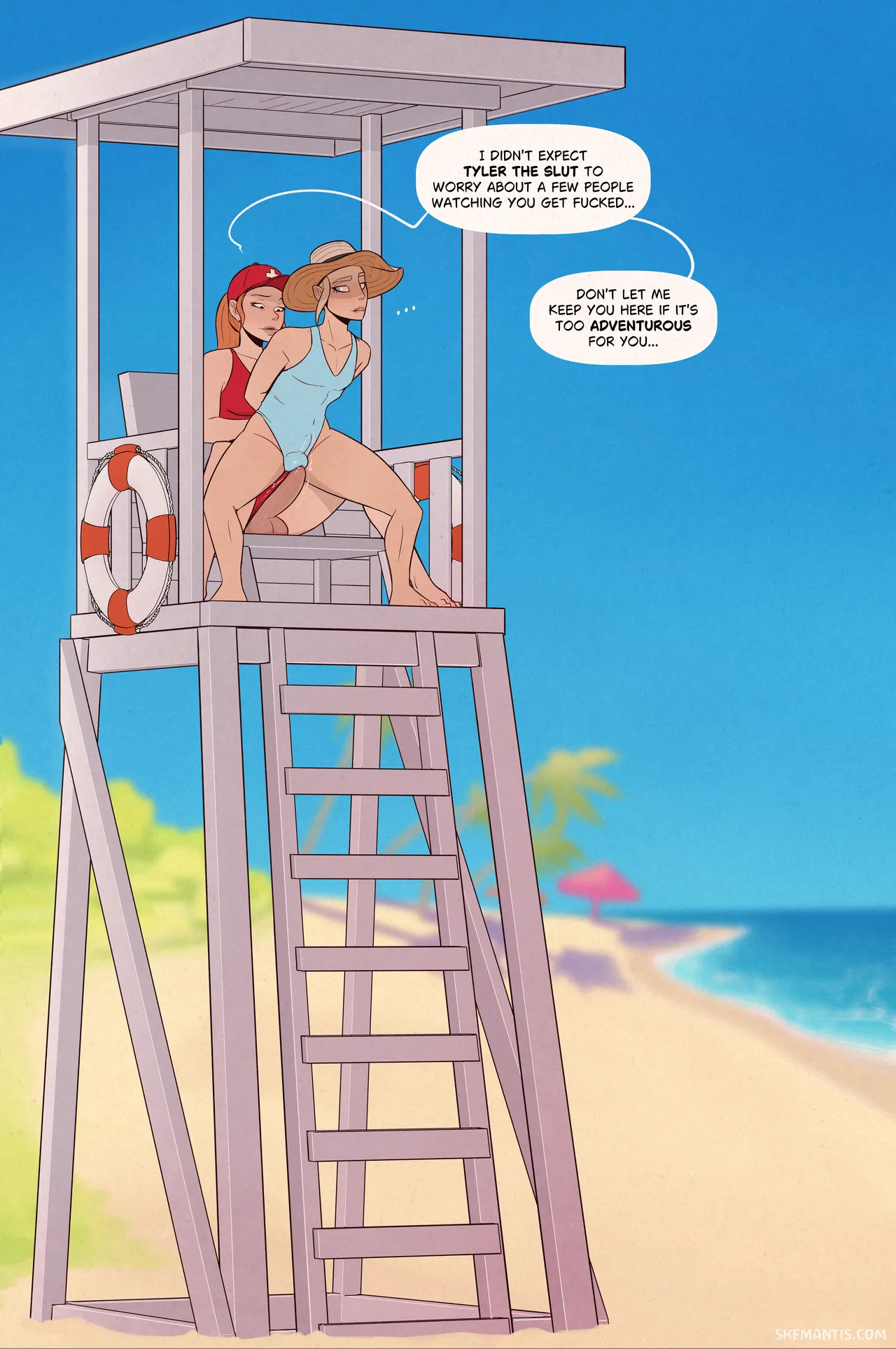 Tyler at the beach porn comic picture 19