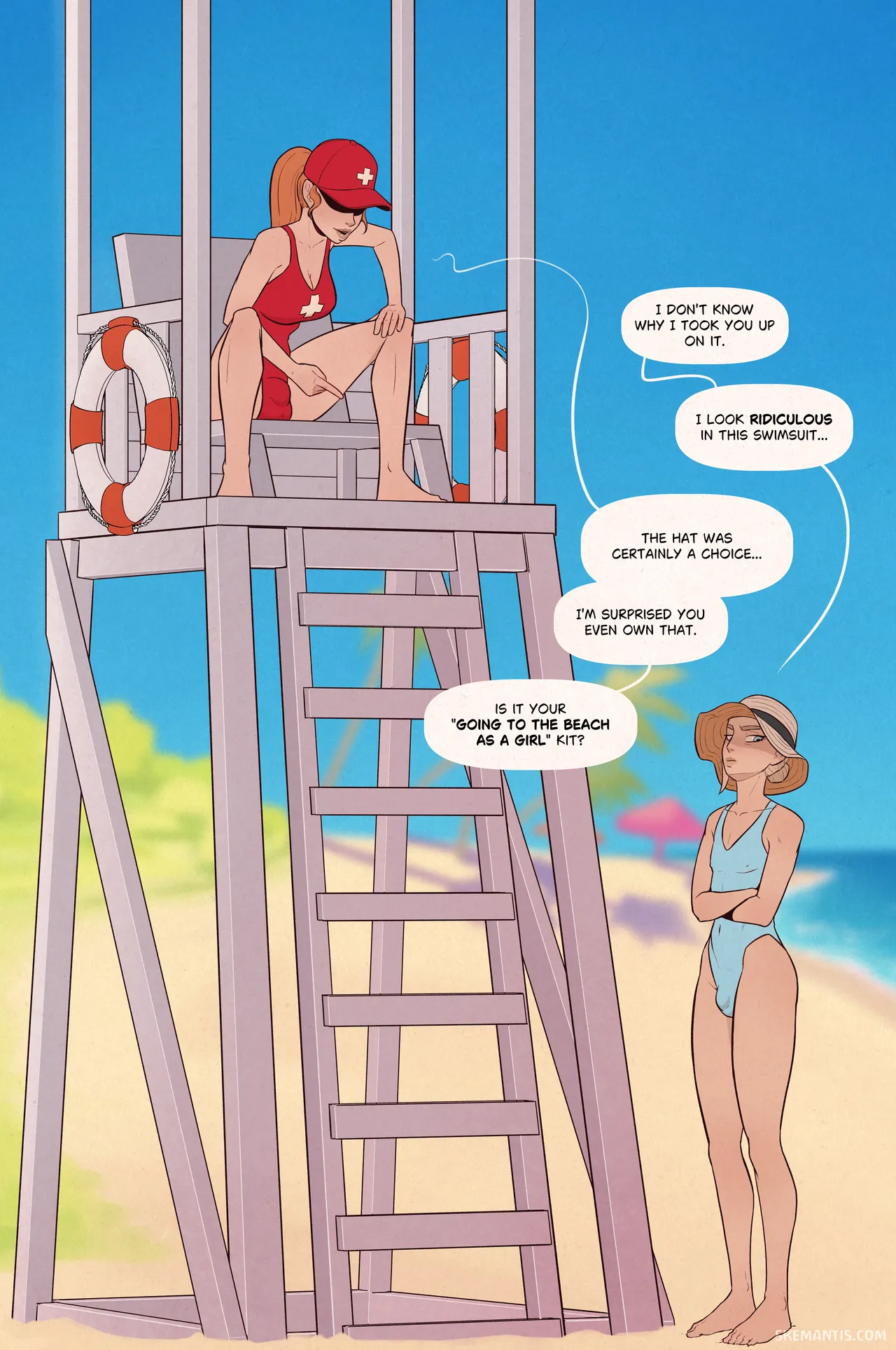 Tyler at the beach porn comic picture 2
