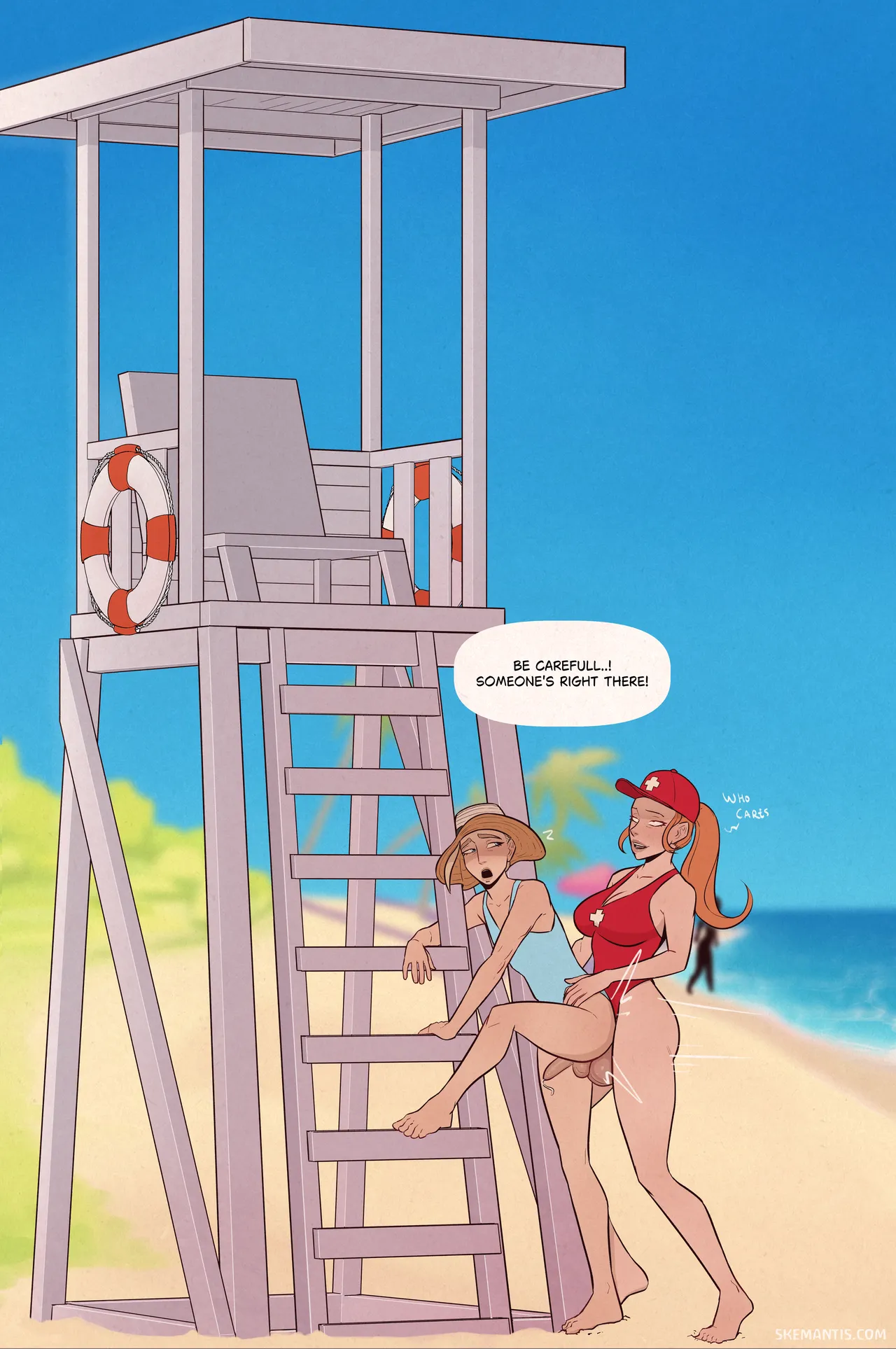 Tyler at the beach porn comic picture 22