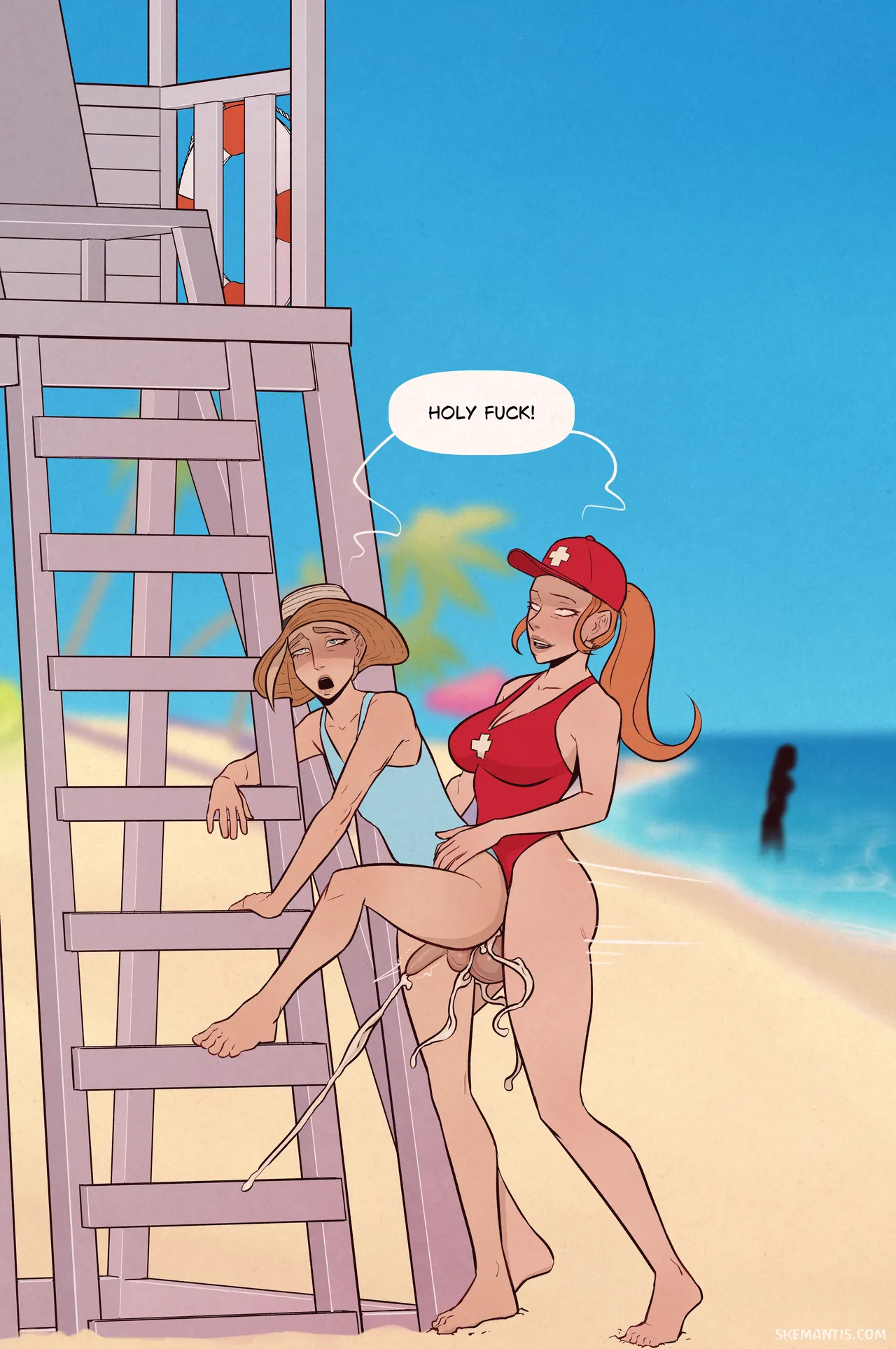 Tyler at the beach porn comic picture 23