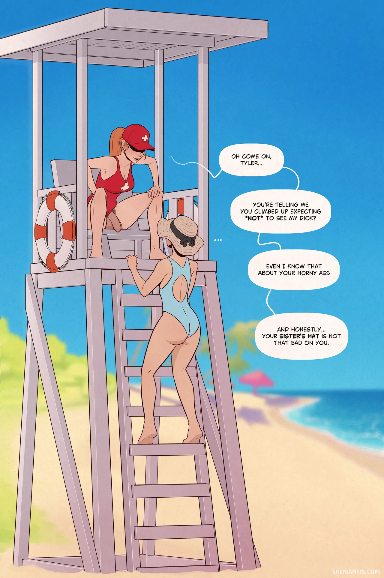 Tyler at the beach porn comic picture 8