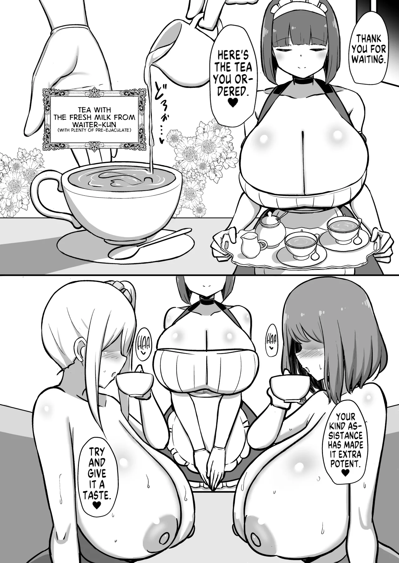 Waiter-Kun's Edge Milk Tea With Lots of Precum | Shitsuji-kun no Sundome Milk Tea Cowper Oome porn comic picture 29