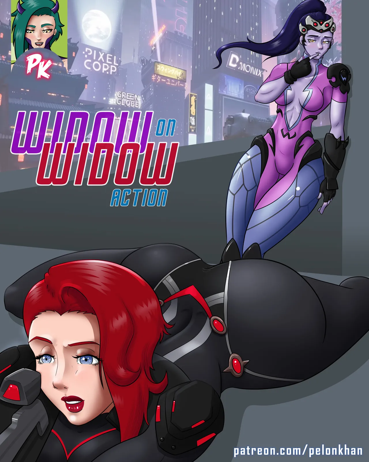 Widow on Widow action porn comic picture 1