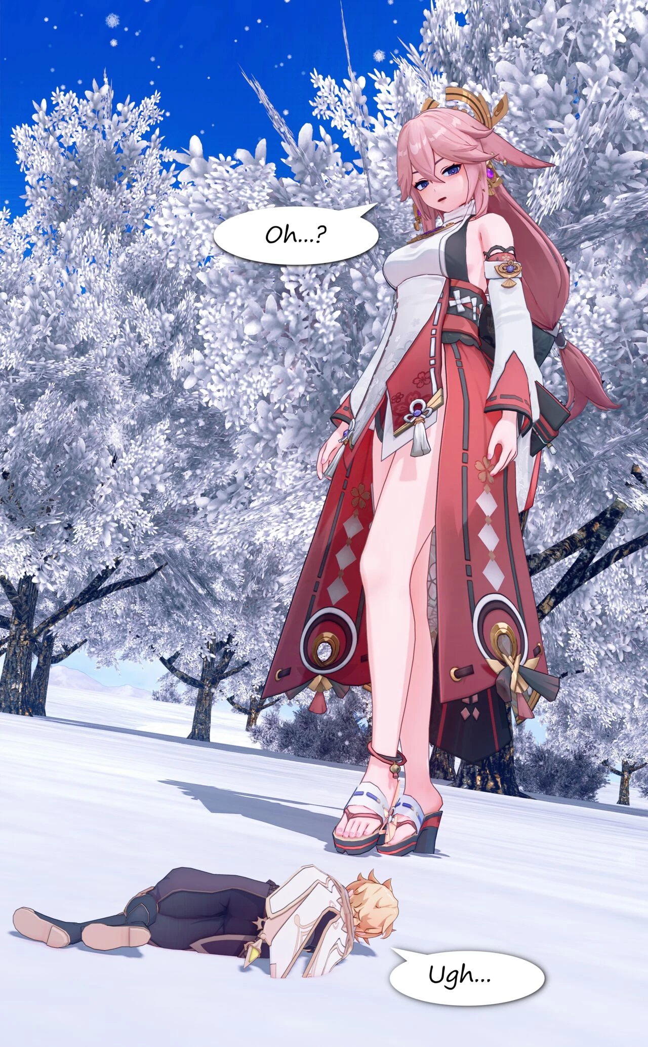 Yae Miko unbirth porn comic picture 1