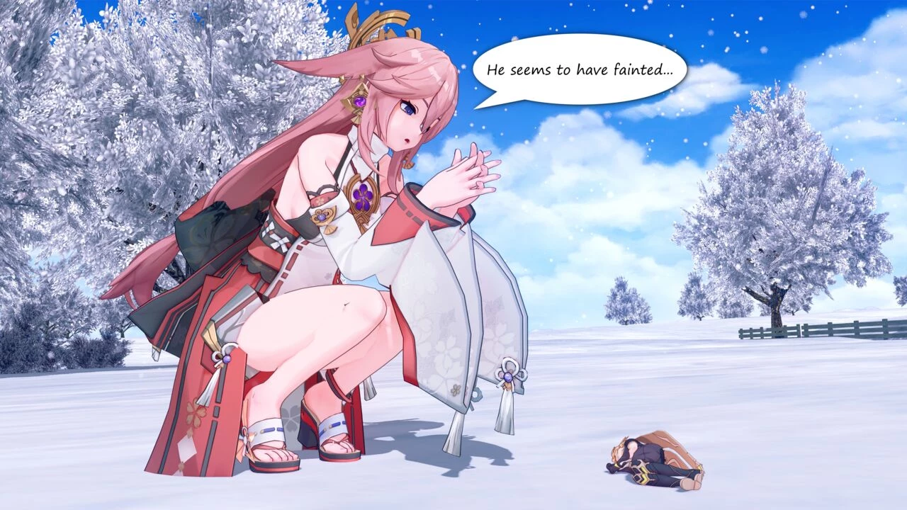 Yae Miko unbirth porn comic picture 3
