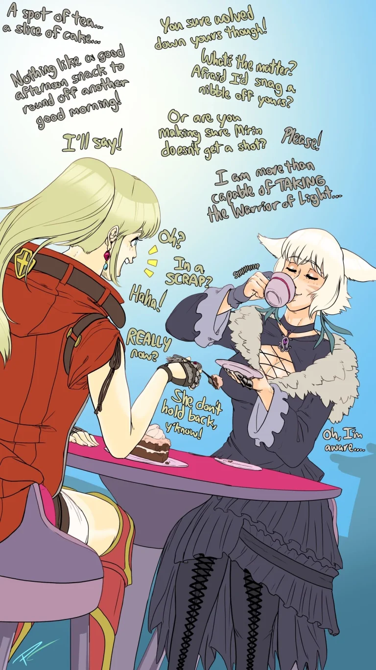 Y'Shtola's start to a long day porn comic picture 1