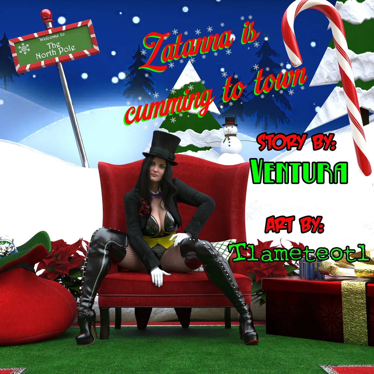 Zatanna is cumming to town porn comic picture 1