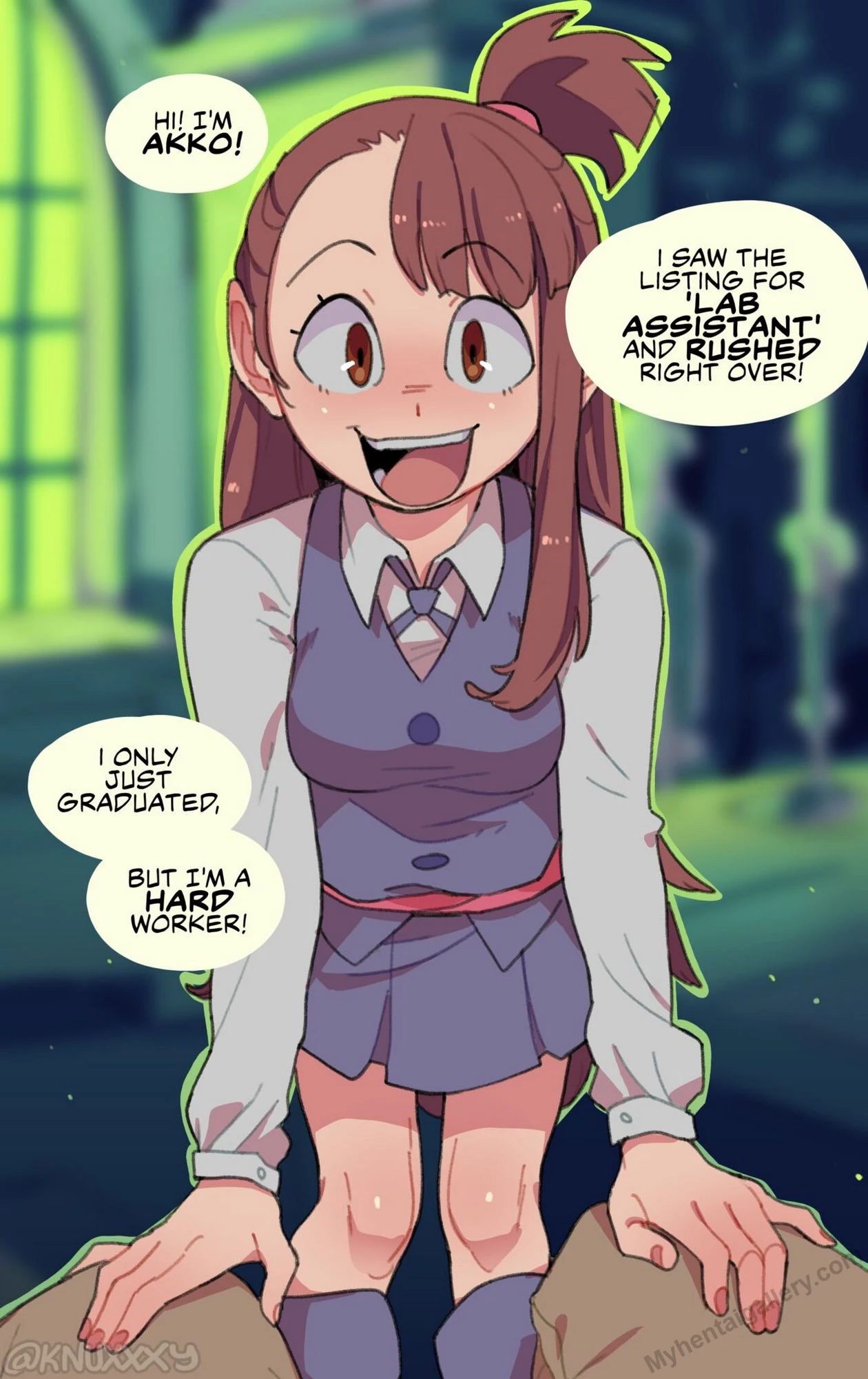 Akko's New Job porn comic picture 1