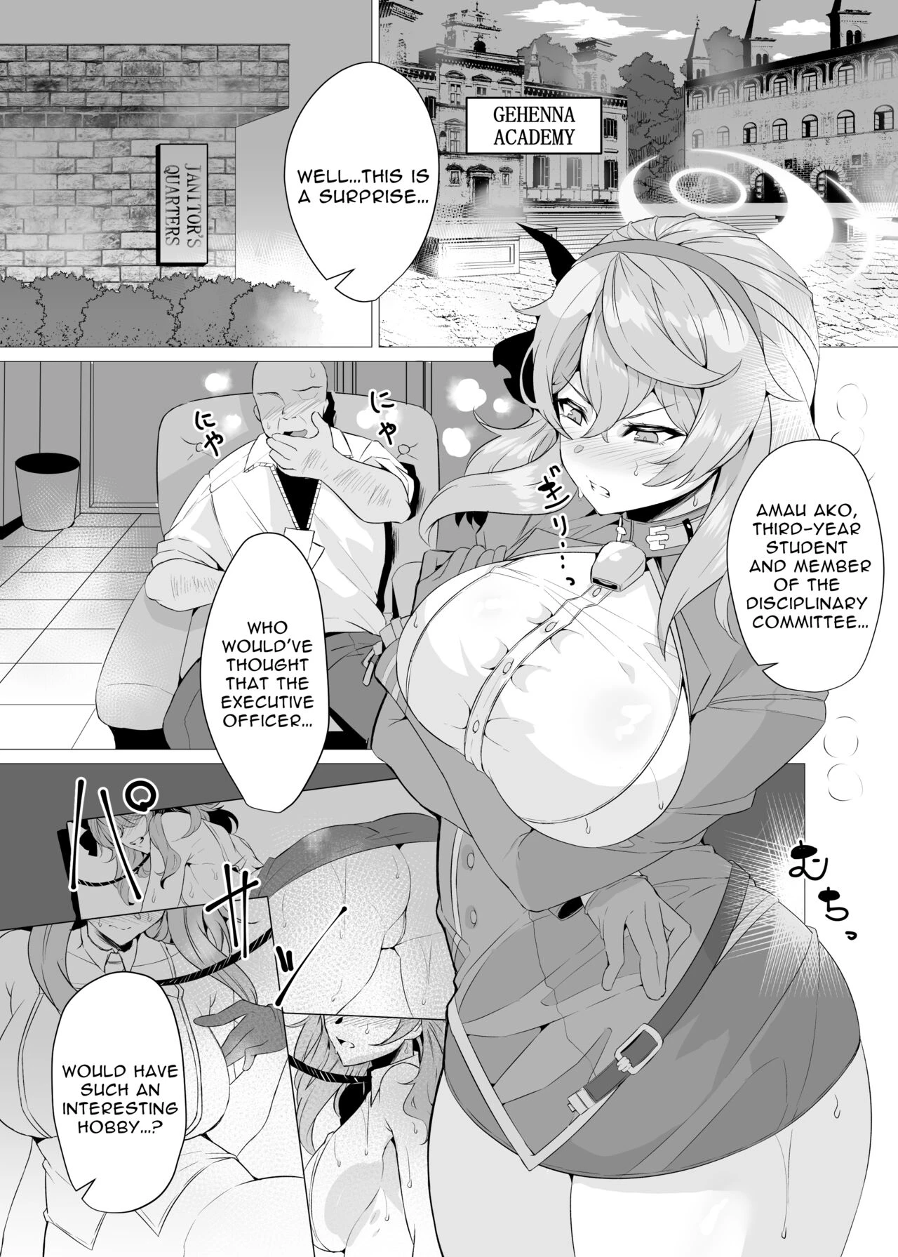 Amau Ako and the Lecherous Janitor | Ako to Youmuin Oji-san porn comic picture 3