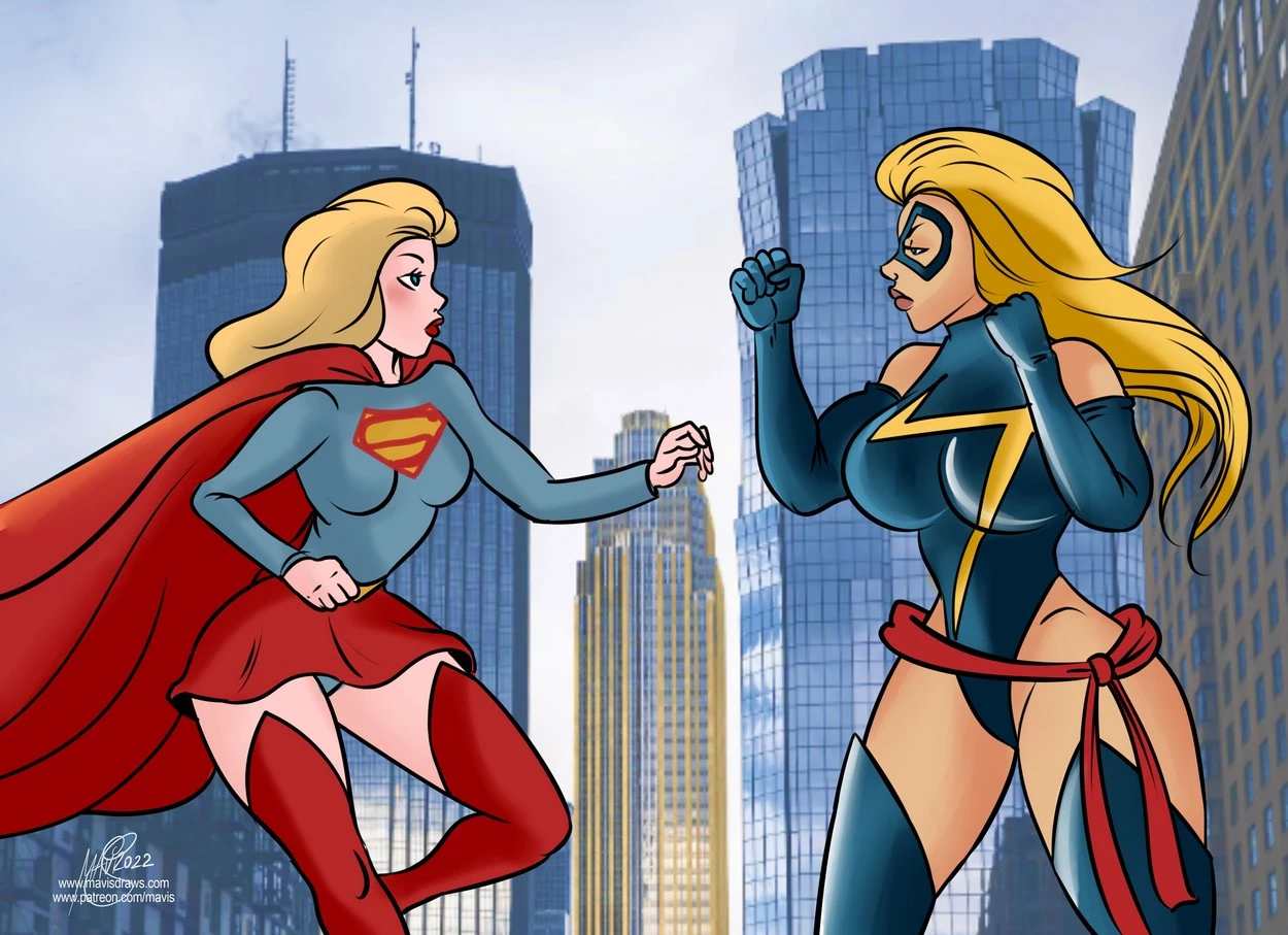 Battle of Supes: Supergirl vs Captain Marvel porn comic picture 2