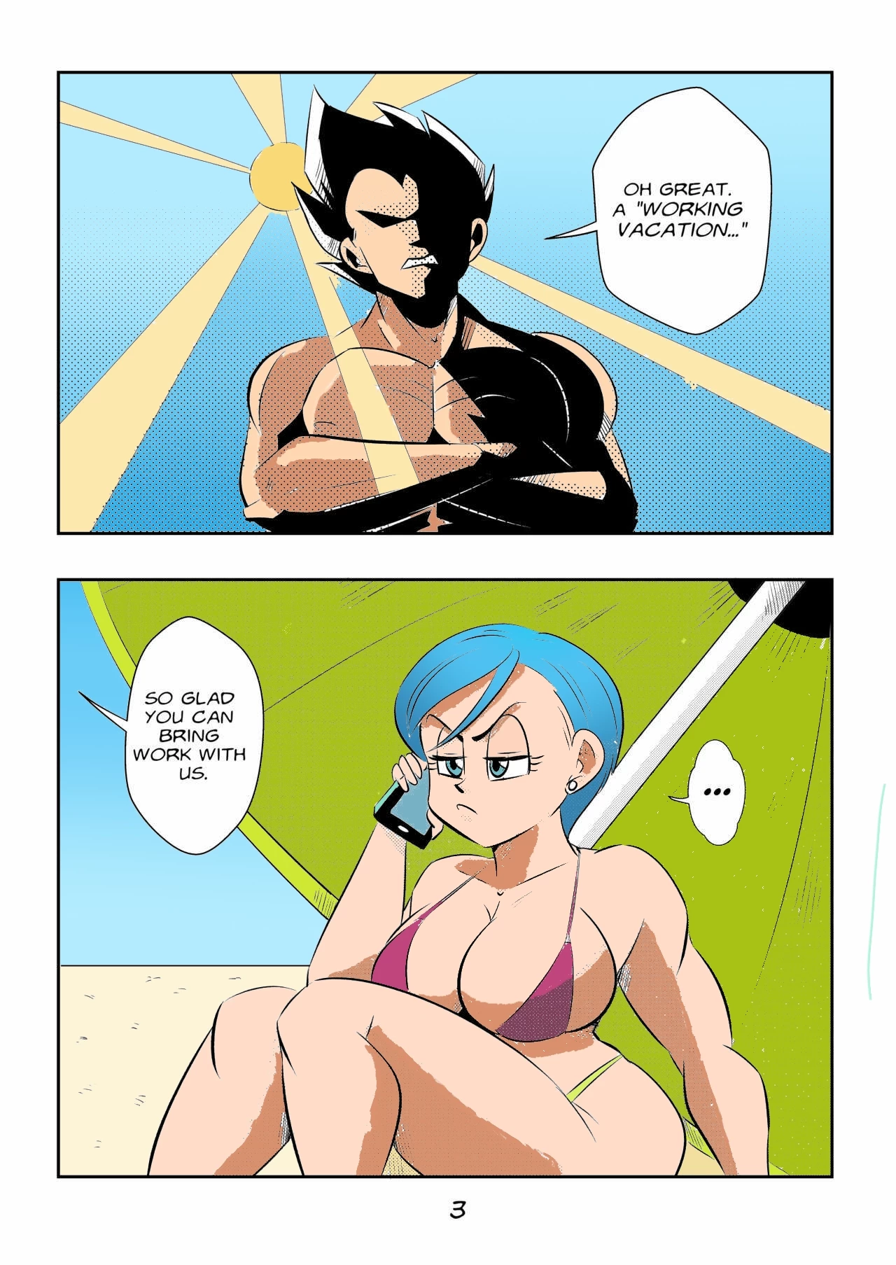 Beach call by funsexydragonball color by zerocrow porn comic picture 3