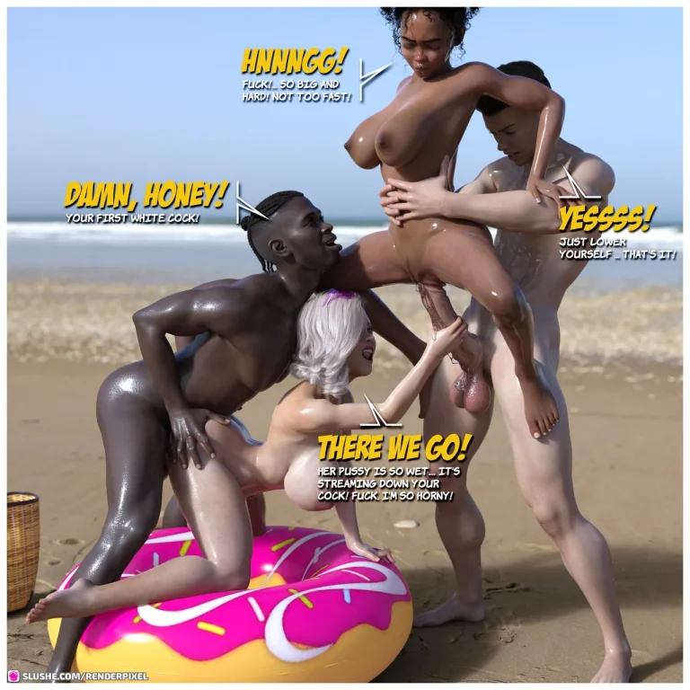Beach Threesome porn comic picture 14