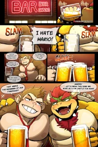 Bowser x DK porn comic picture 1