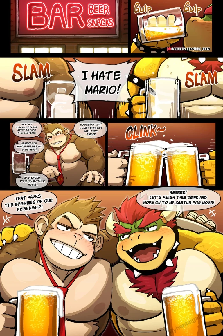 Bowser x DK porn comic picture 1
