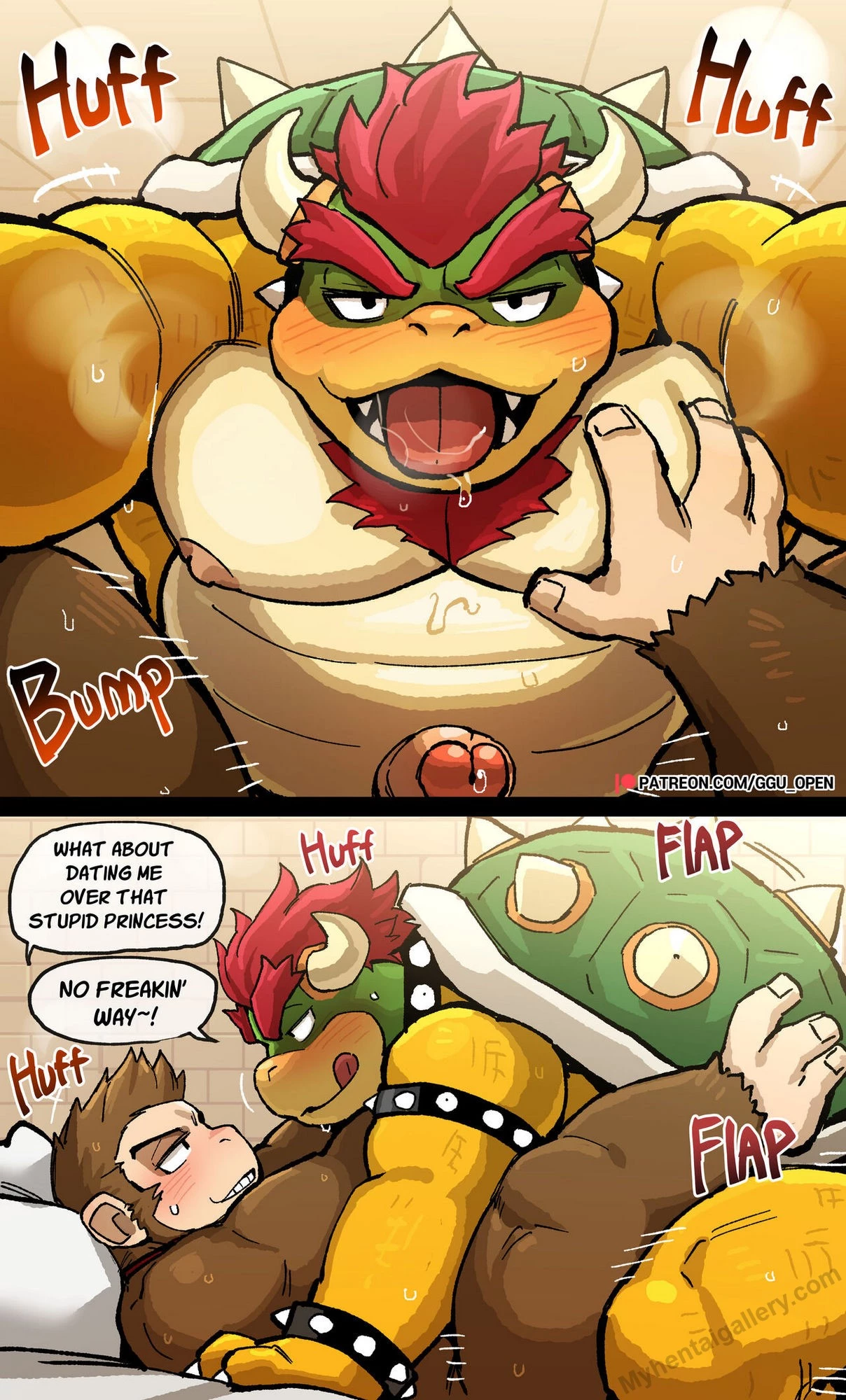 Bowser x DK porn comic picture 2