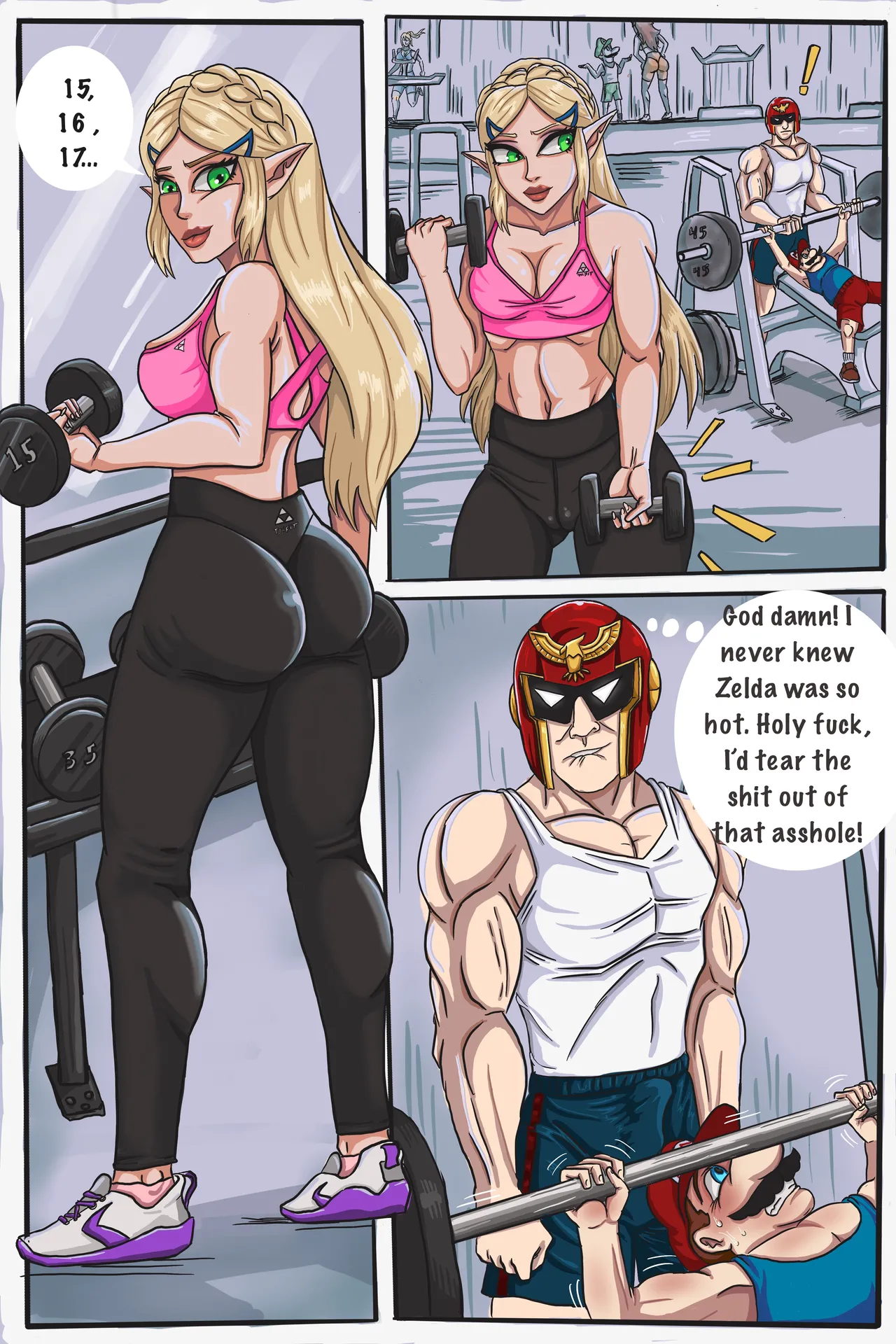 Captain Falcon x Princess Zelda porn comic picture 1