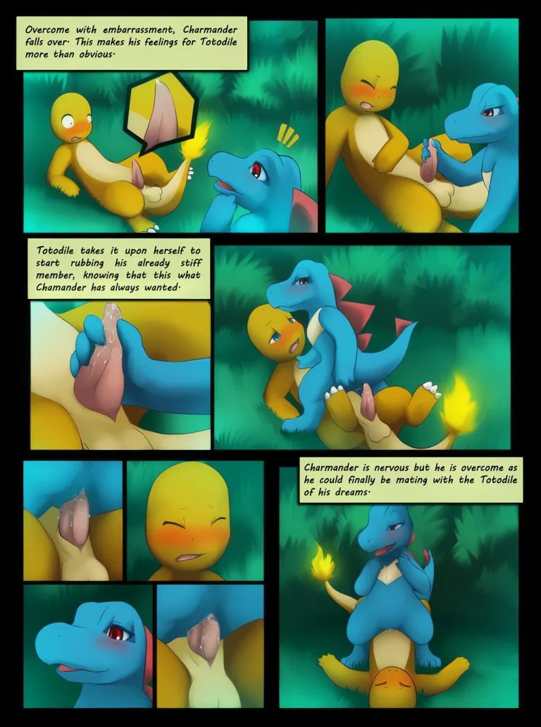 Charmander Loves Totodile porn comic picture 2