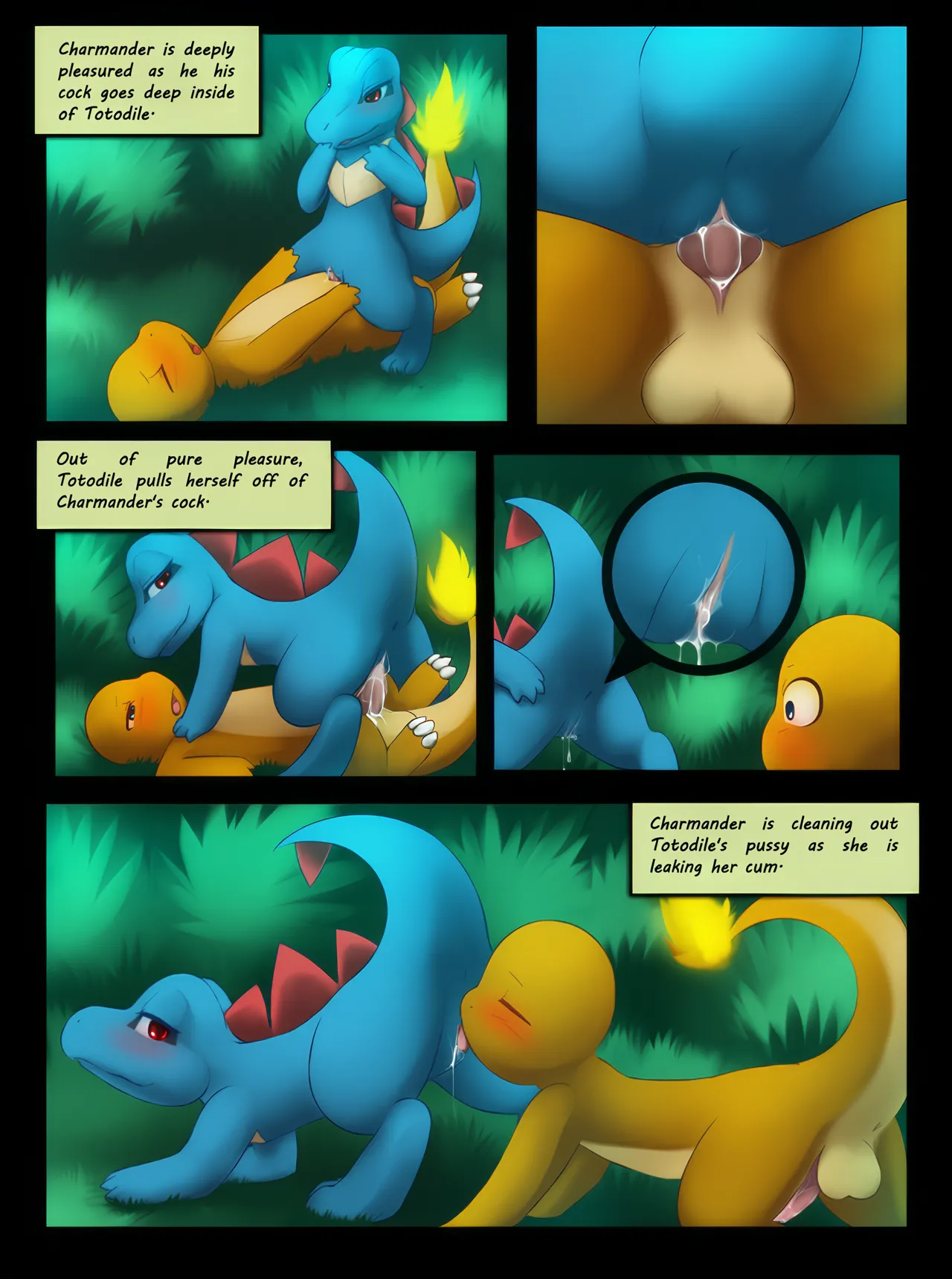 Charmander Loves Totodile porn comic picture 3