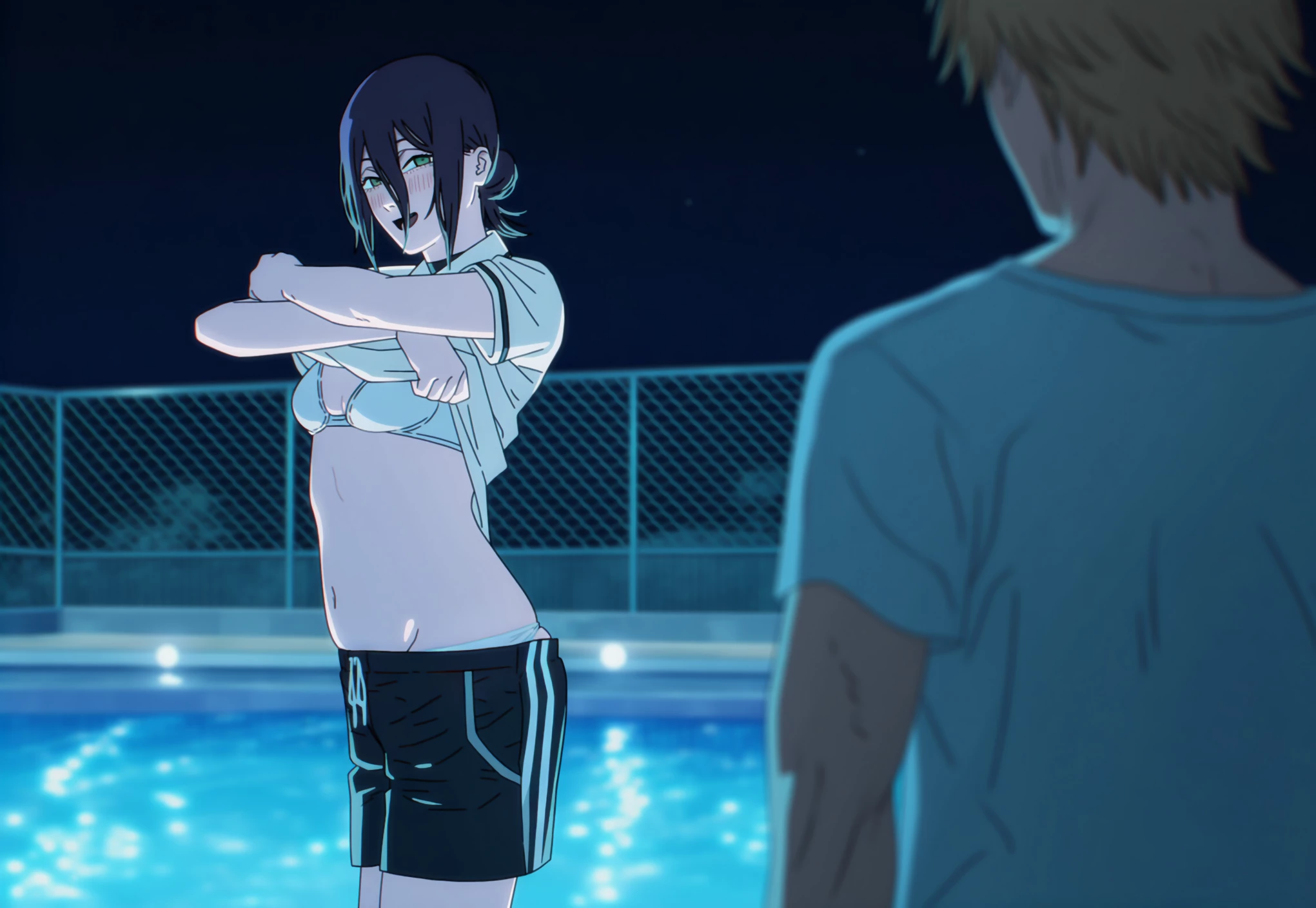 Denji x Reze - Pool porn comic picture 2