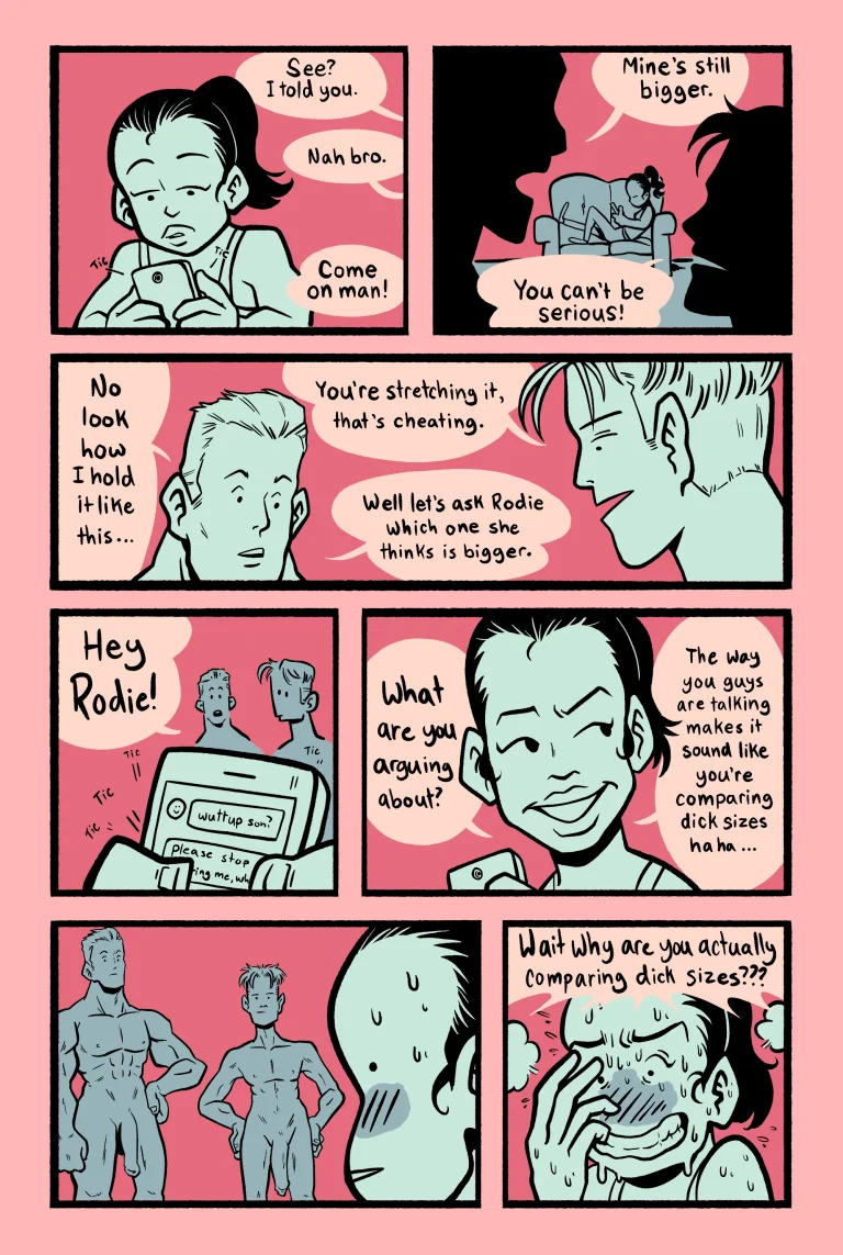 dick measuring contest porn comic picture 1