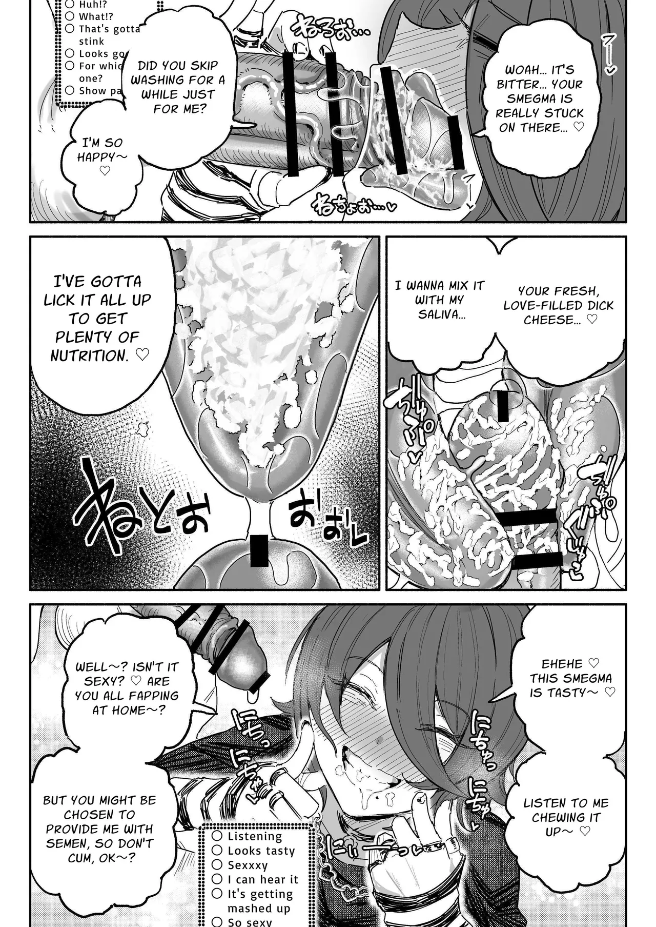 Dick Sniffin' Tuber's 1 Week Smegma Ridden Cumlife | Chin Kagi Kei Haishinsha Isshuukan Chinkasu Zamen Seikatsu porn comic picture 4