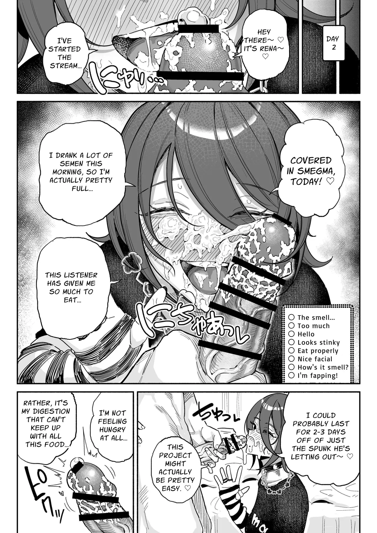 Dick Sniffin' Tuber's 1 Week Smegma Ridden Cumlife | Chin Kagi Kei Haishinsha Isshuukan Chinkasu Zamen Seikatsu porn comic picture 6
