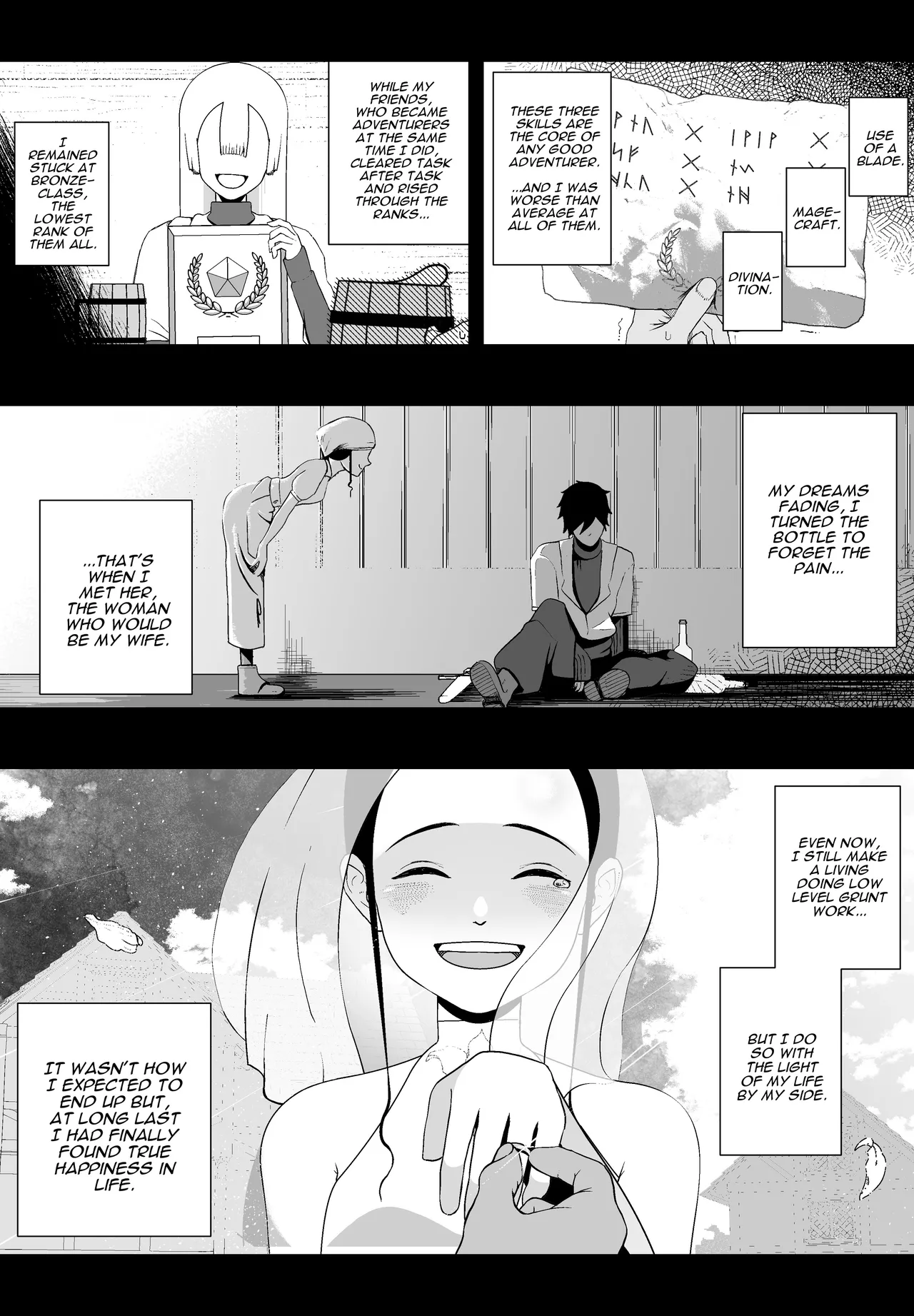 Even Though I Love My Wife... Fucked By My Elite Blond Adventurer Friend in a 10x Sex-Locked Room | Taisetsu na Tsuma ga Iru noni...... 10-Kai Shasei Shinai to Derenai Heya de Kinkyuu Boukensha no Elite Osananajimi ni Okasarete Shimatta Hanashi porn comic picture 4