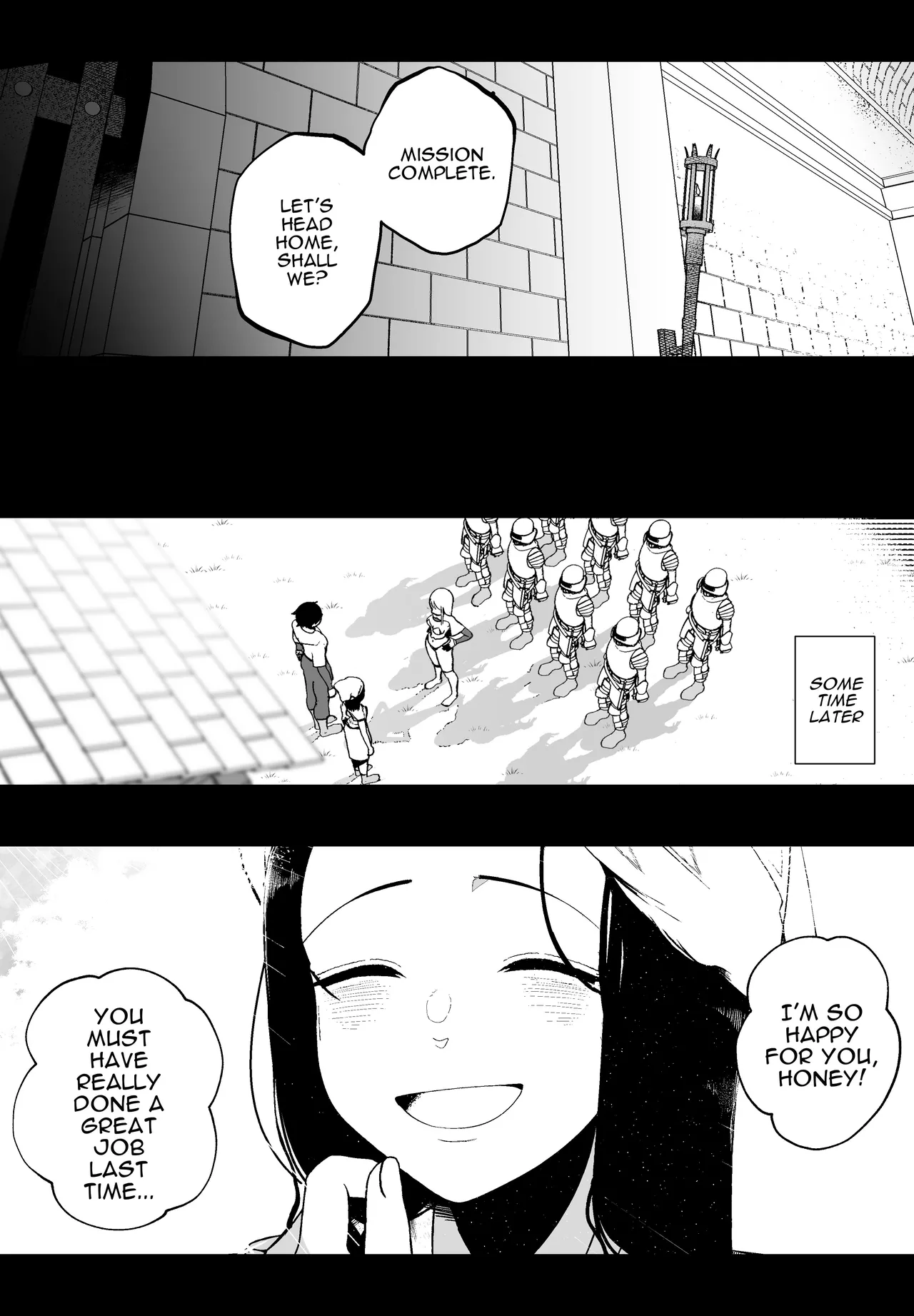 Even Though I Love My Wife... Fucked By My Elite Blond Adventurer Friend in a 10x Sex-Locked Room | Taisetsu na Tsuma ga Iru noni...... 10-Kai Shasei Shinai to Derenai Heya de Kinkyuu Boukensha no Elite Osananajimi ni Okasarete Shimatta Hanashi porn comic picture 44