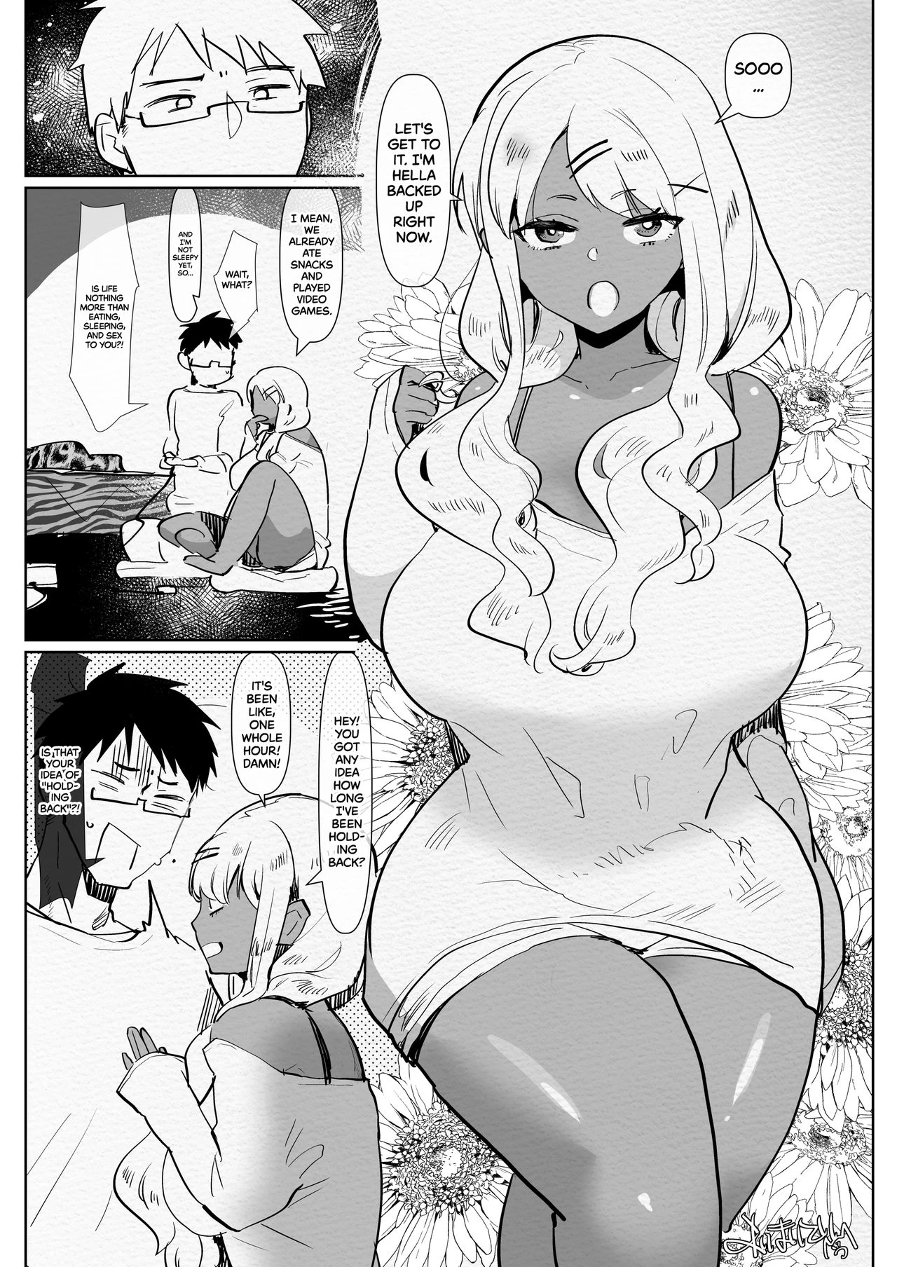 Futanari Kyokon Kuro Gal Kanojo to Benkyou Oheya Date da to Omottara Soku Onaho Atsukai Fukujuu Gyaku Anal nante... porn comic picture 4