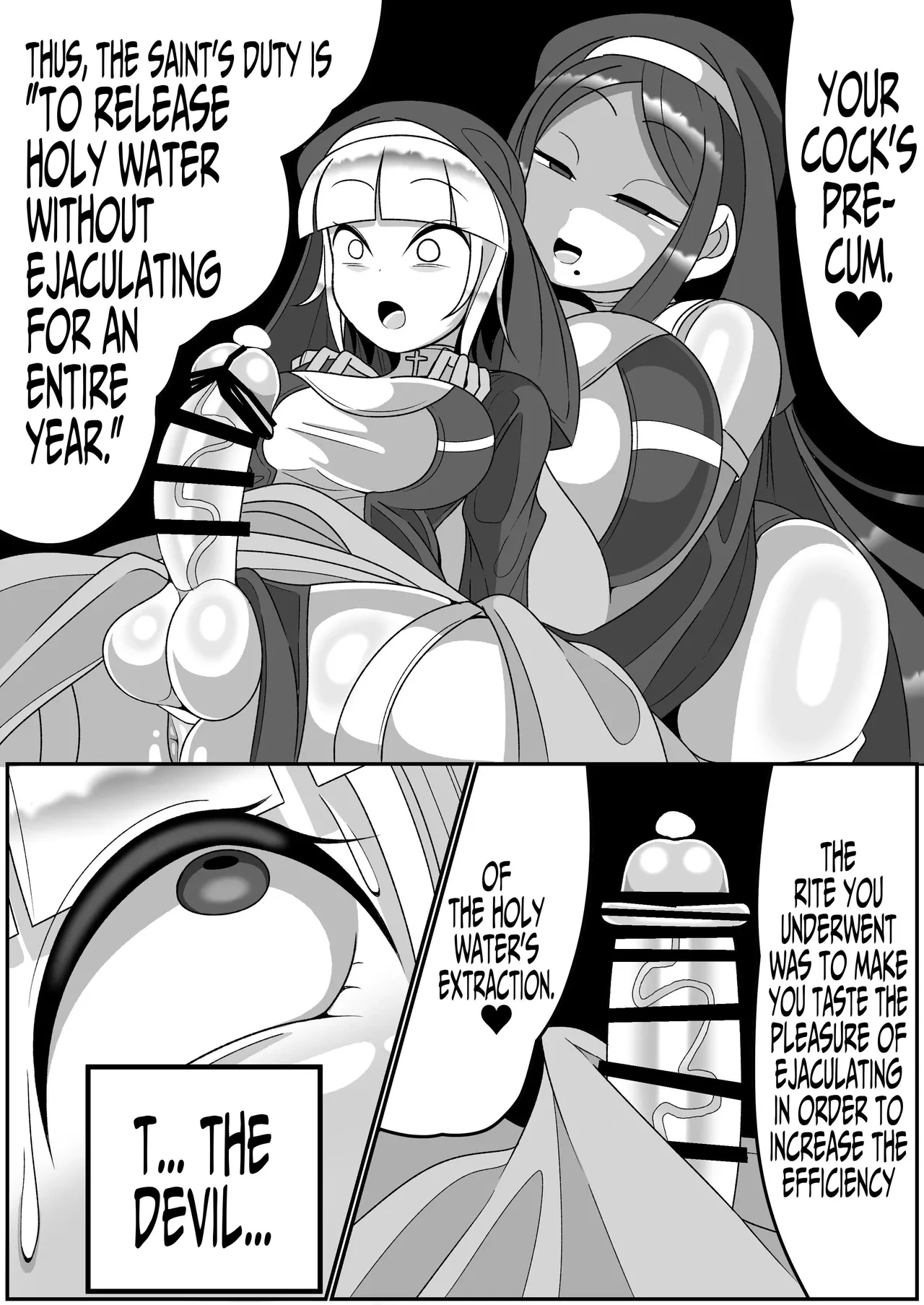 Futanari Seijo Shasei Kinshirei | Dick Slingin' Saintess ~Ejaculation Prohibition~ porn comic picture 17